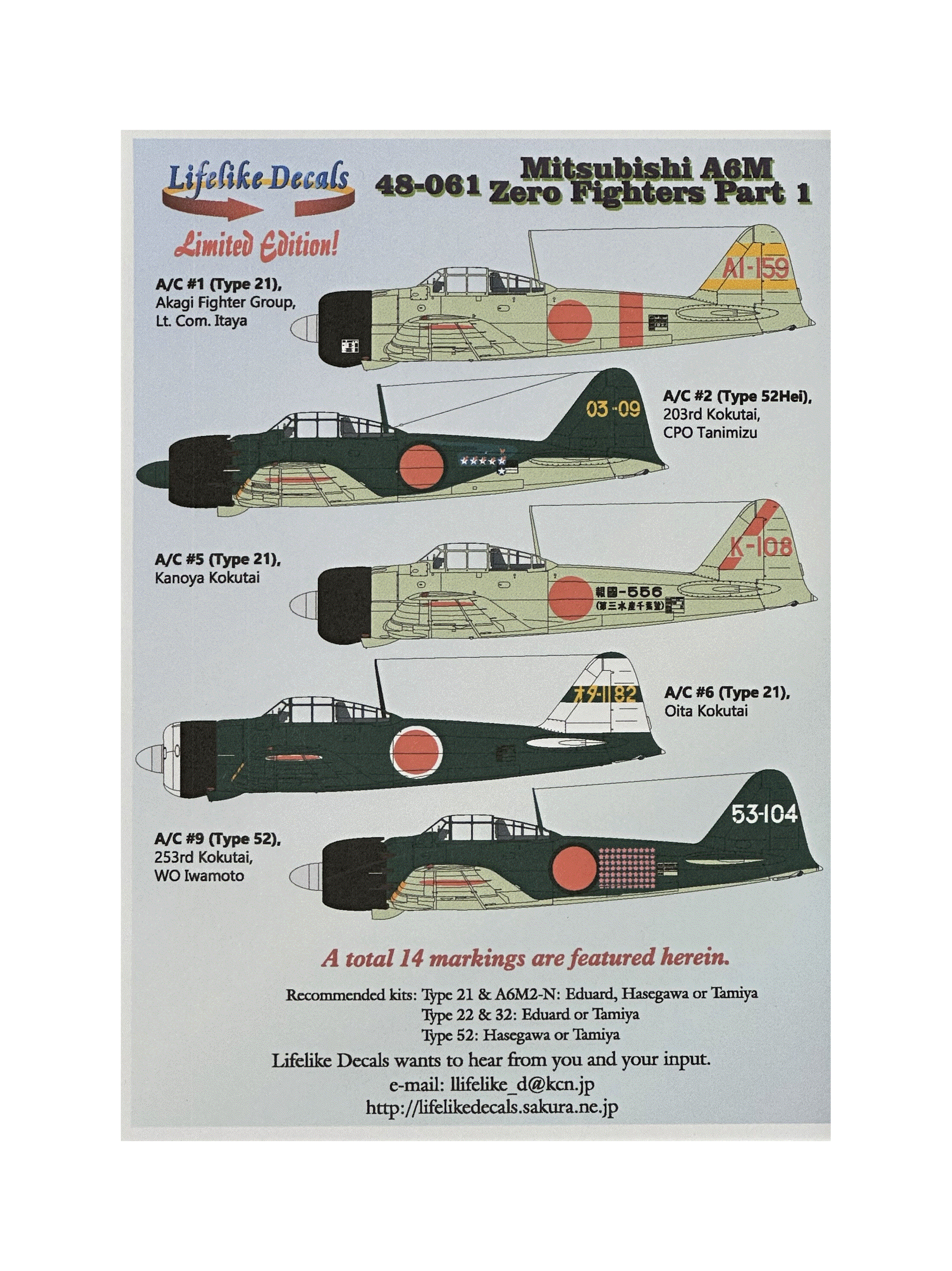 LLD48-061 Mitsubishi A6M Zero Fighters Pt.1