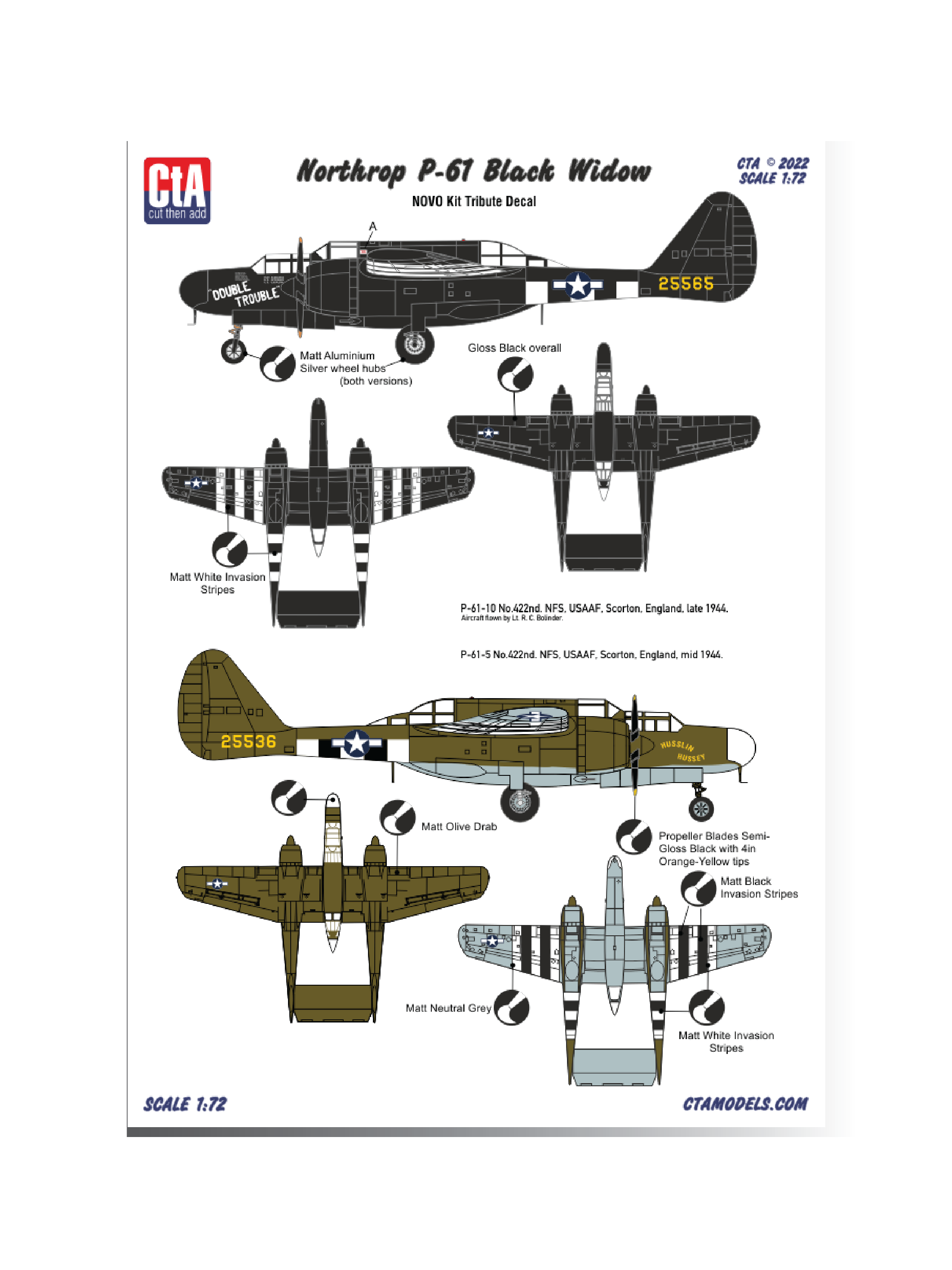 CTA-099 1:72 Northrop P-61A Black Widow