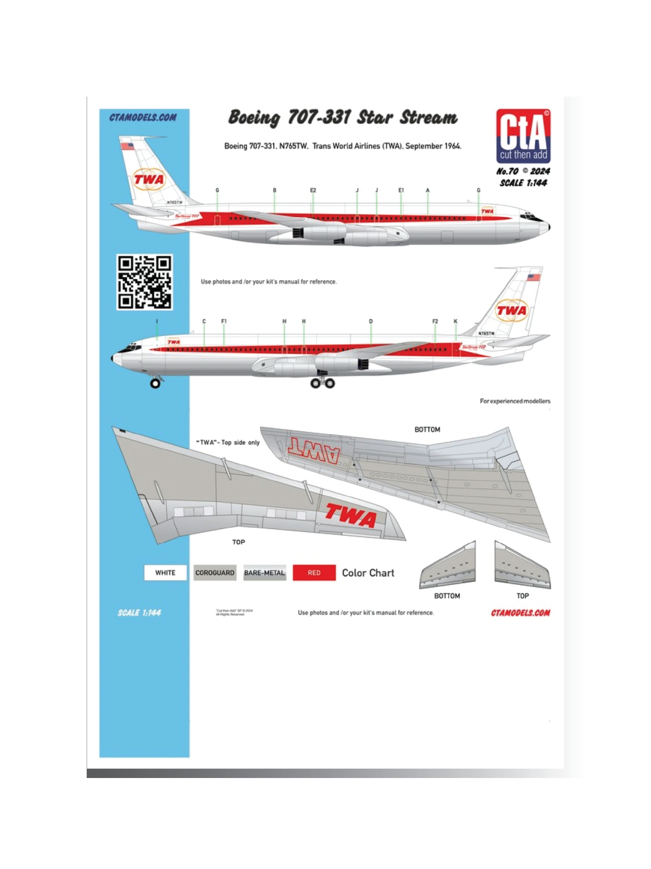 CTA-070 1:144 Boeing 707-331 "TWA"