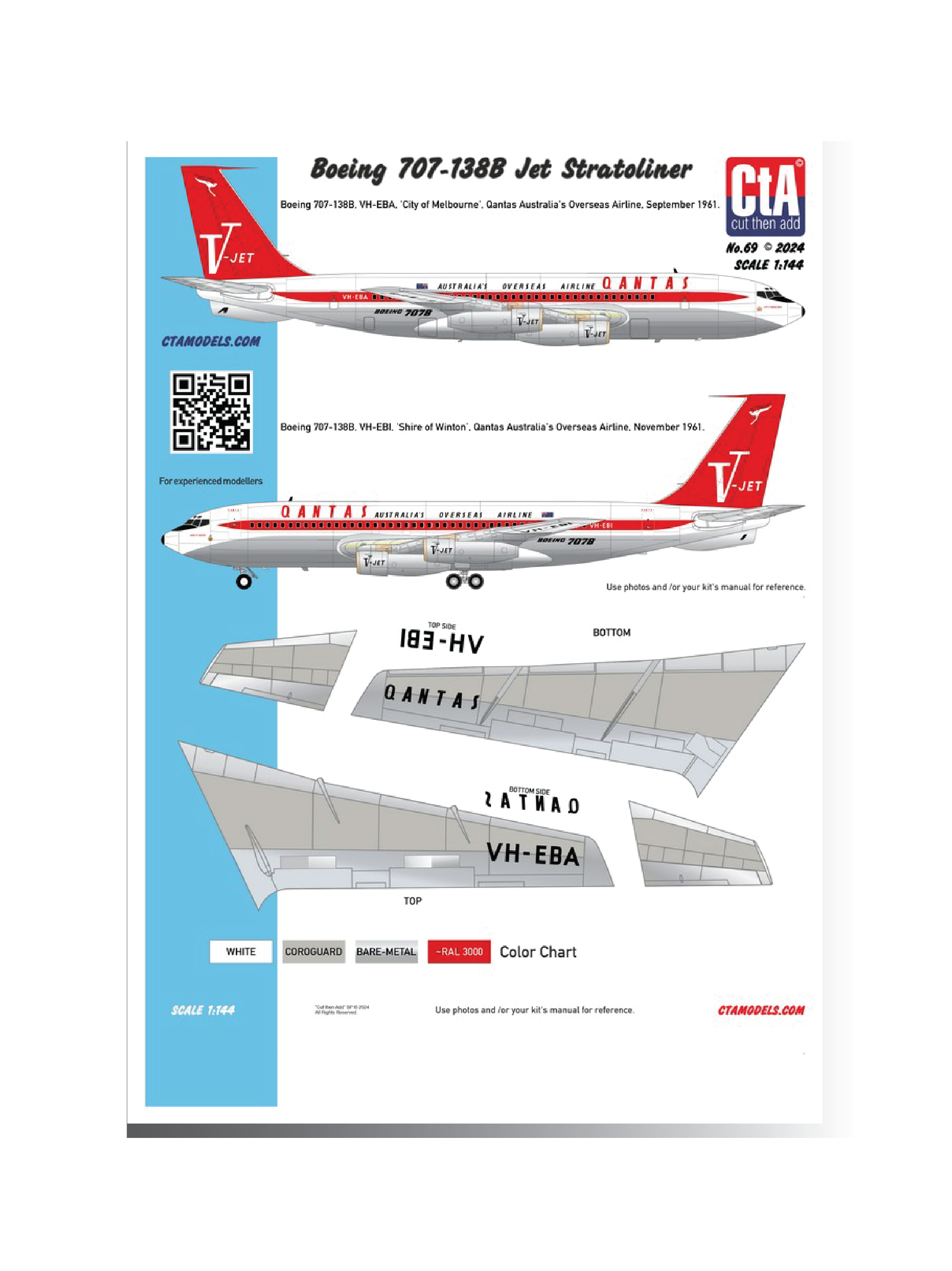 CTA-069 1:144 Boeing 707-138B "Qantas"