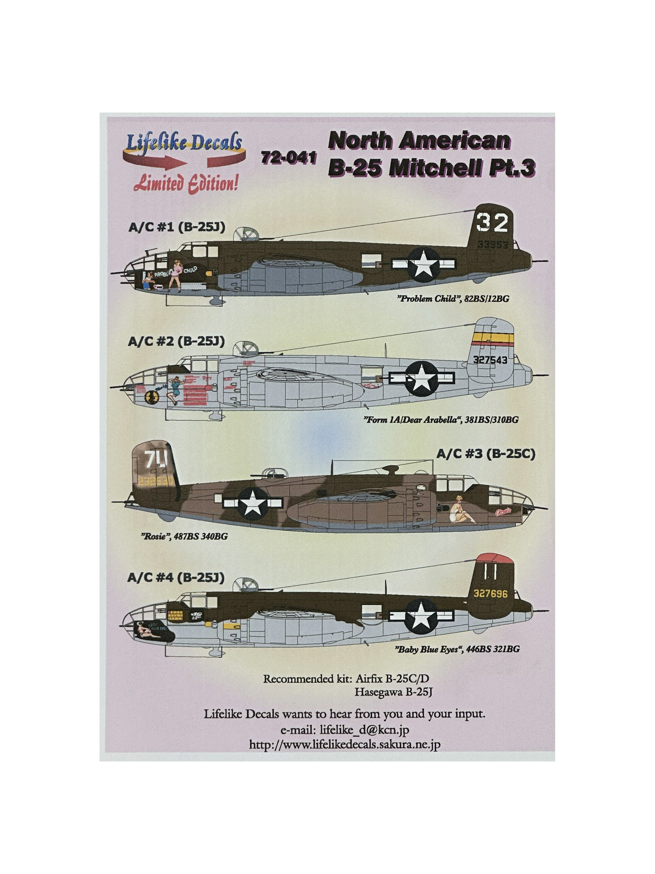 LLD72-041 1:72 North American B-25 Pt.3