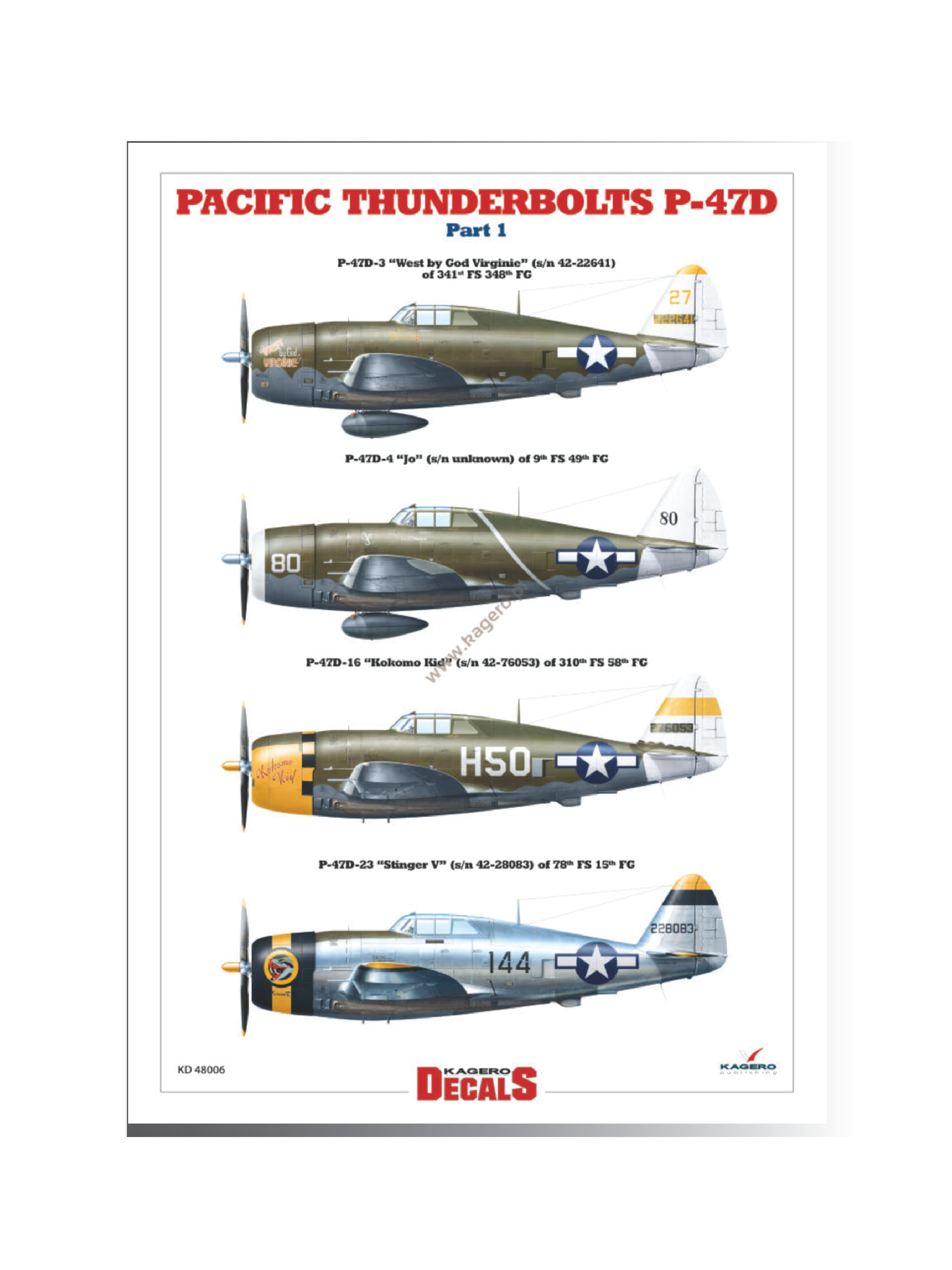 Republic P-47 Thunderbolt D (1:48 Profiles & Decals)