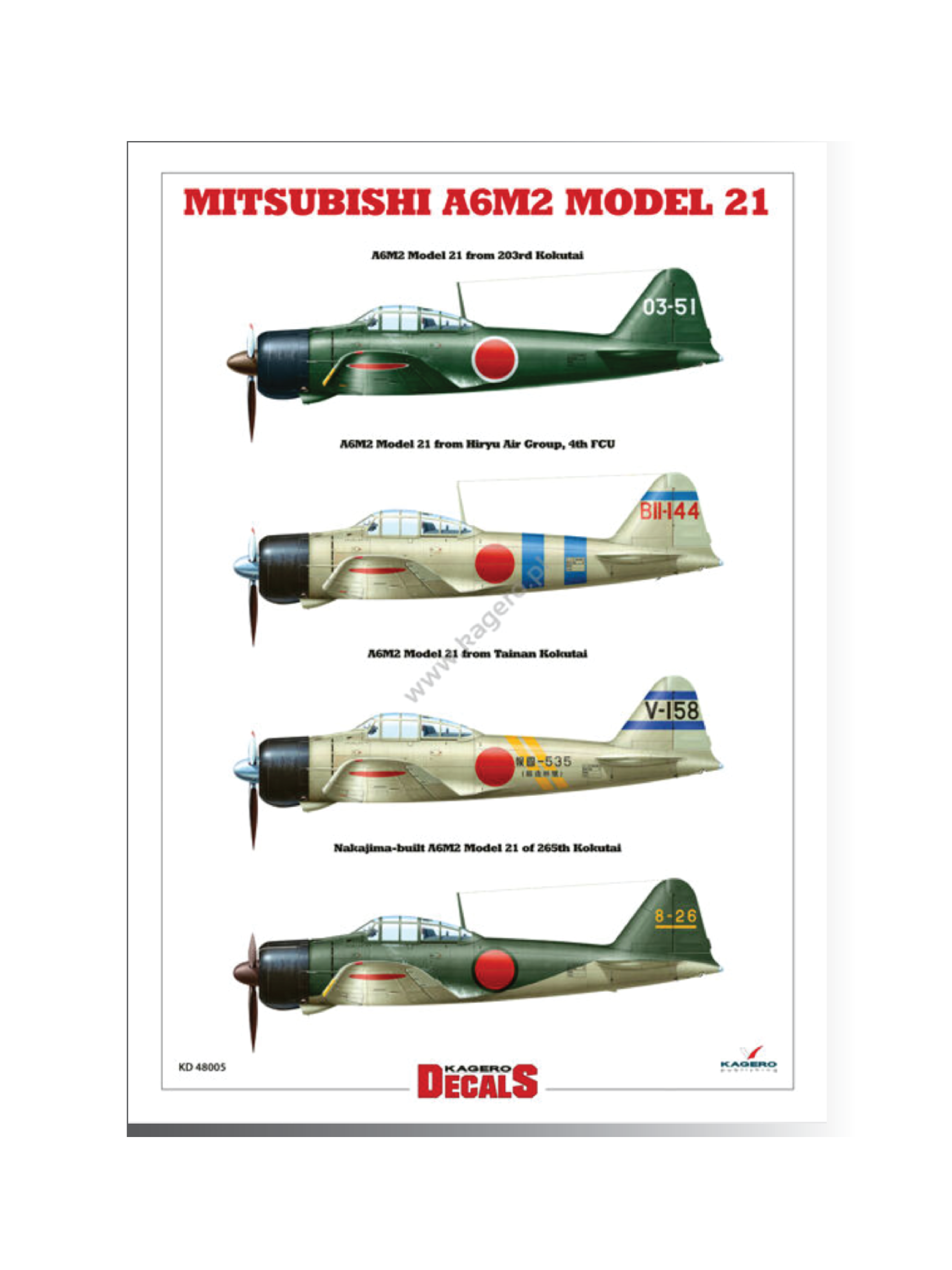 Mitsubishi A6M2 Model 21 (1:48 Profiles & Decals)