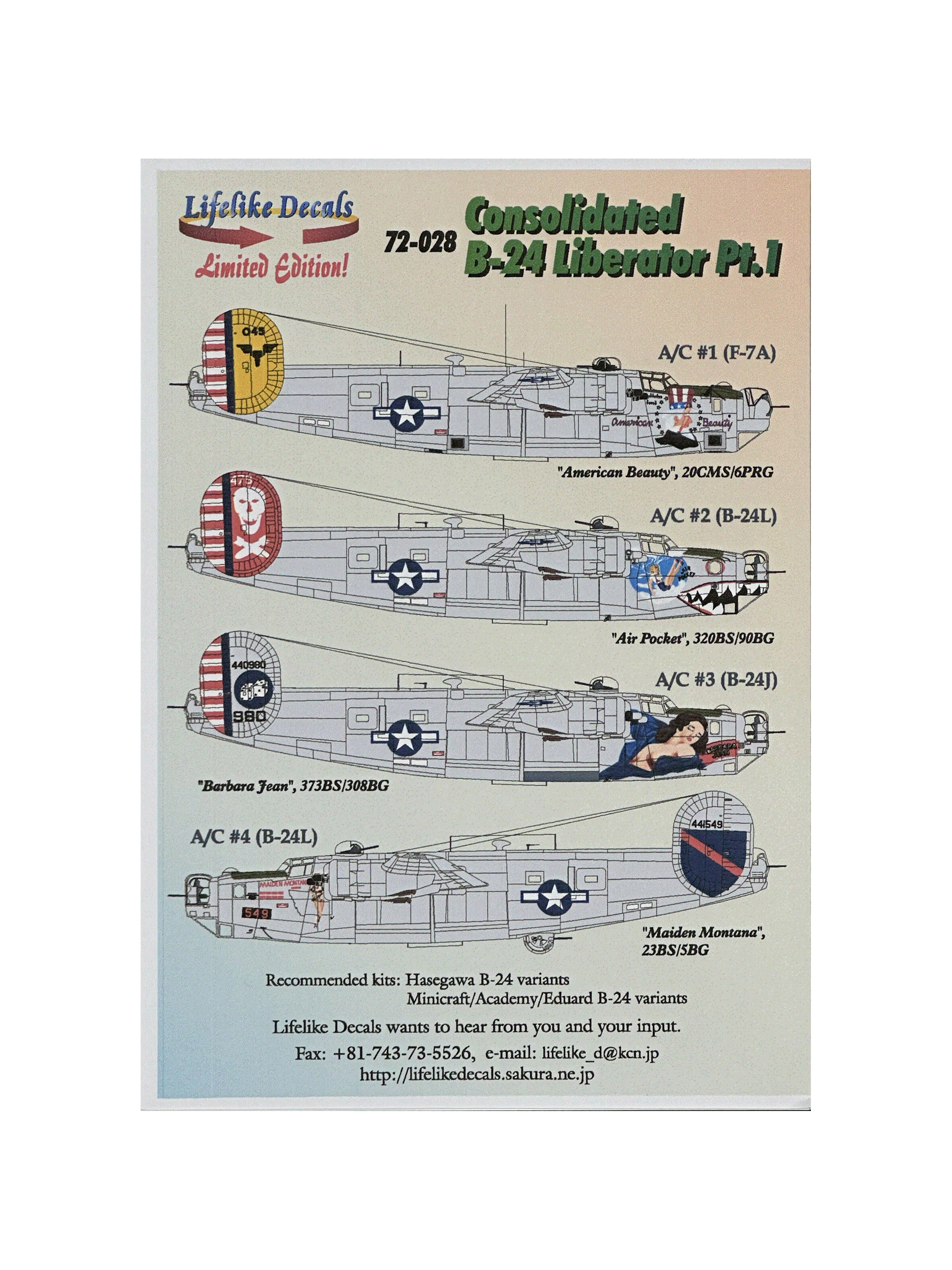 LLD72-028 1:72 Consolidated B-24 Liberator Pt.1