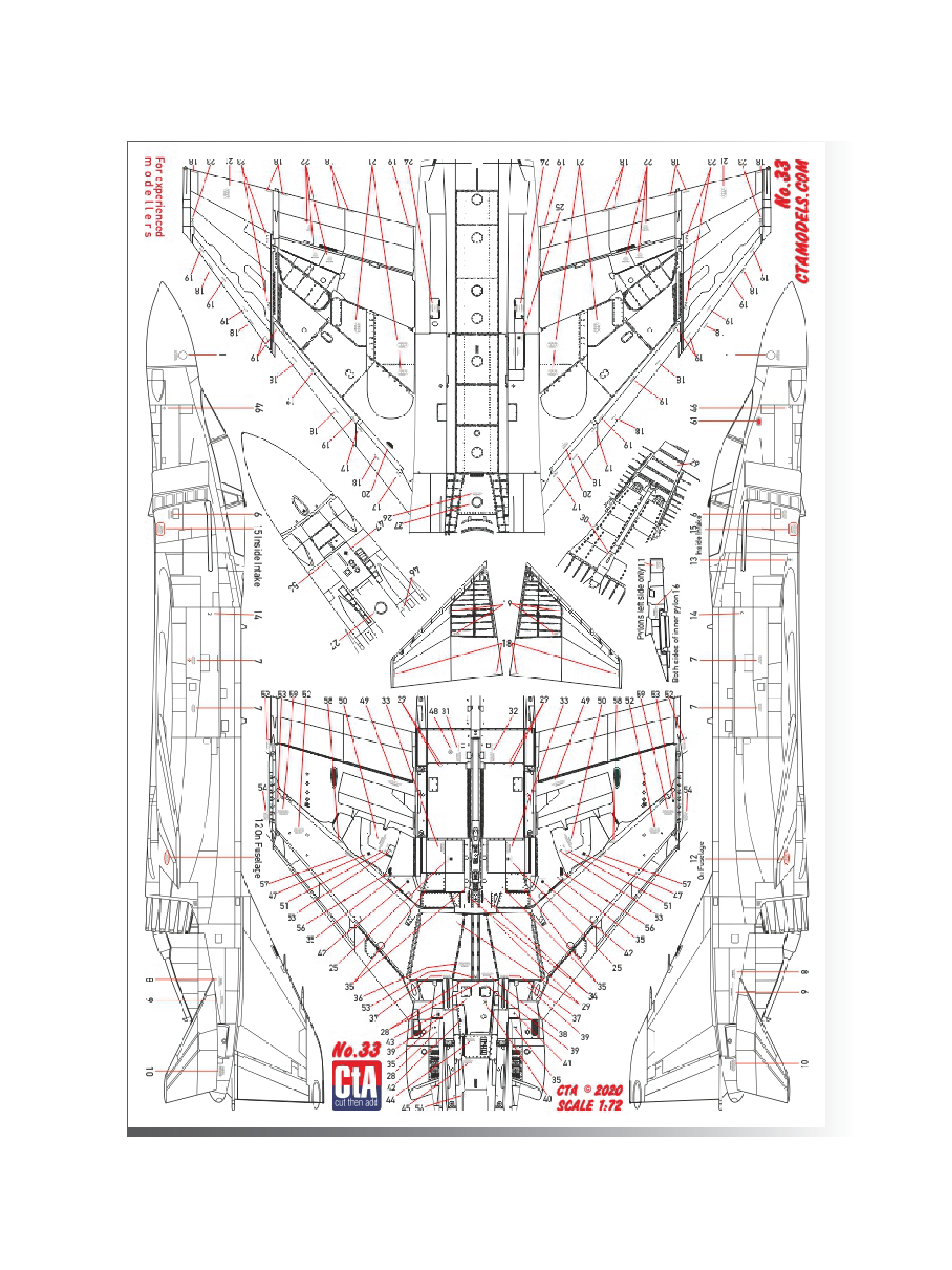CTA-033 1:72 F-4B/J/N Phantom technical data stencils