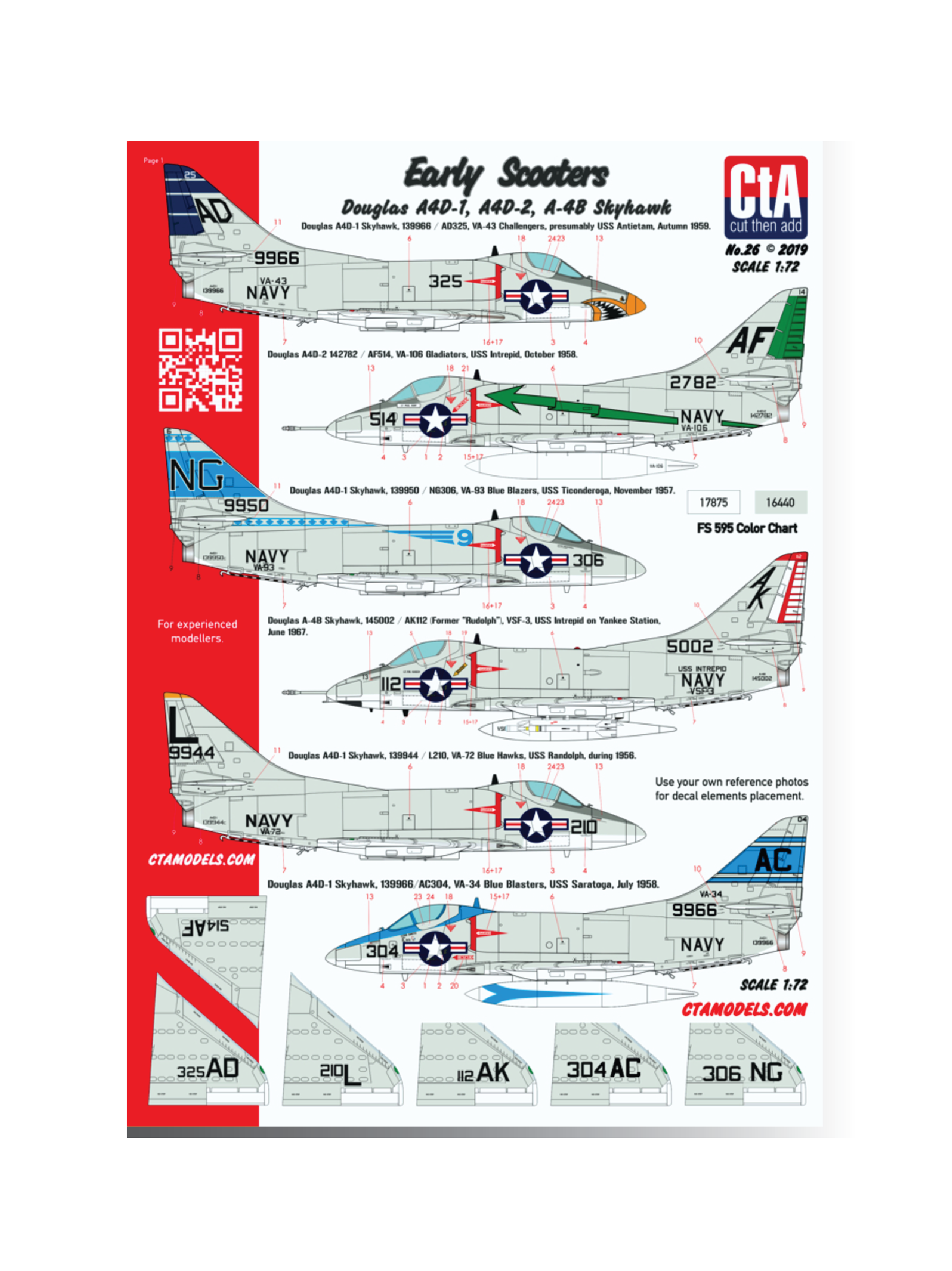 CTA-026 1:72 "Early Scooters" A4D-1, A4D-2 7 A-4B