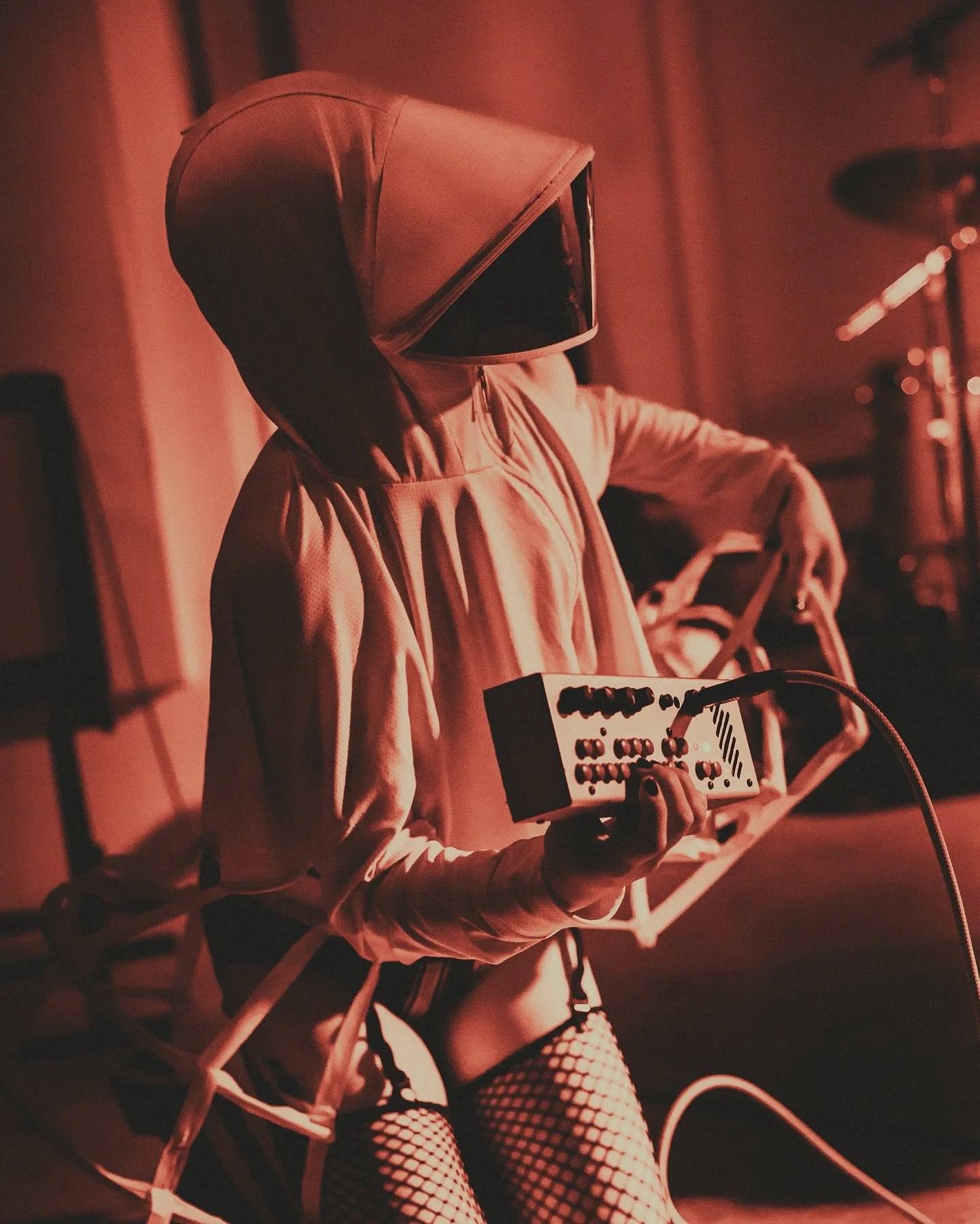 Brooklyn&rsquo;s own @teaeatertv opened the night at @night_club_101 &mdash; futuristic hoodies, striped pants, cage skirts, and a mysterious poodle creature in tow. And a stage littered with yellow butter sticks. This trio and their doggo  blur the 