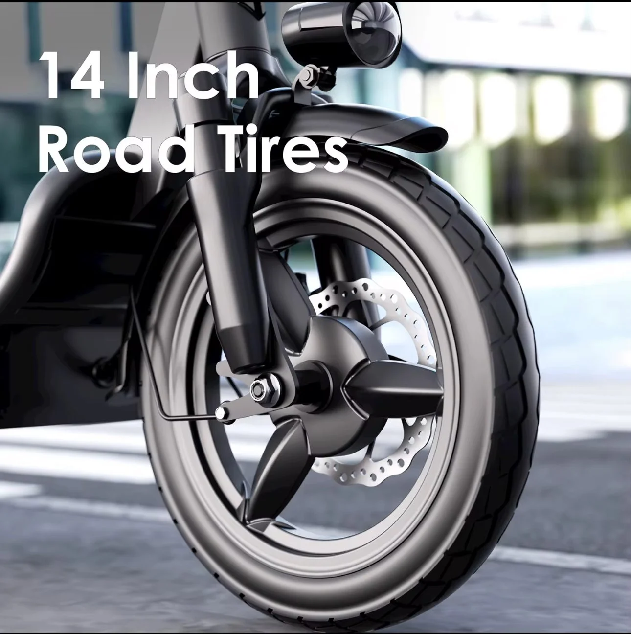 Side view of T3 electric scooter with dual suspension and 14-inch tires – Qik-Fix