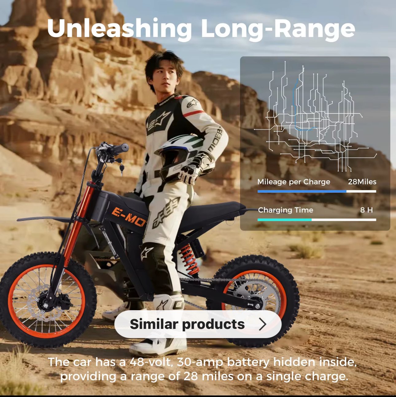 Rear view of Y01 E-Bike showing spring rear shock absorber and comfortable seat design