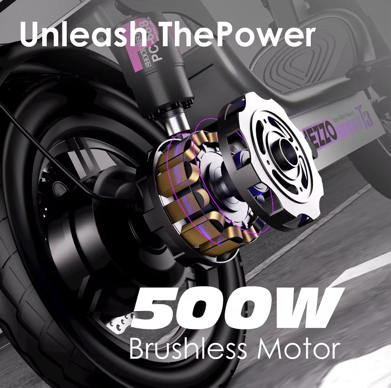 Close-up of T3 E-Scooter 15AH battery and USB phone holder for long range rides