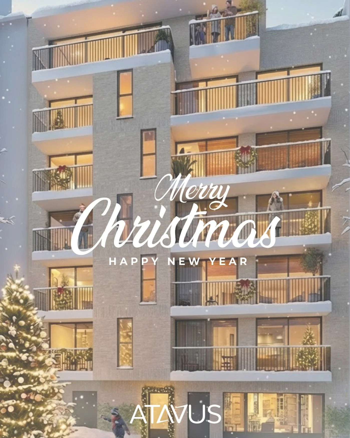Ocean4 in kerstthema, kerstkaart Atavus, nieuwbouwappartement, appartement oostende, appartement te koop