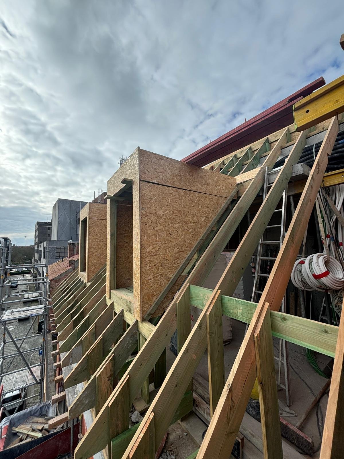Stand van zaken project: dak timmerwerk + gevel - 17 maart 2025