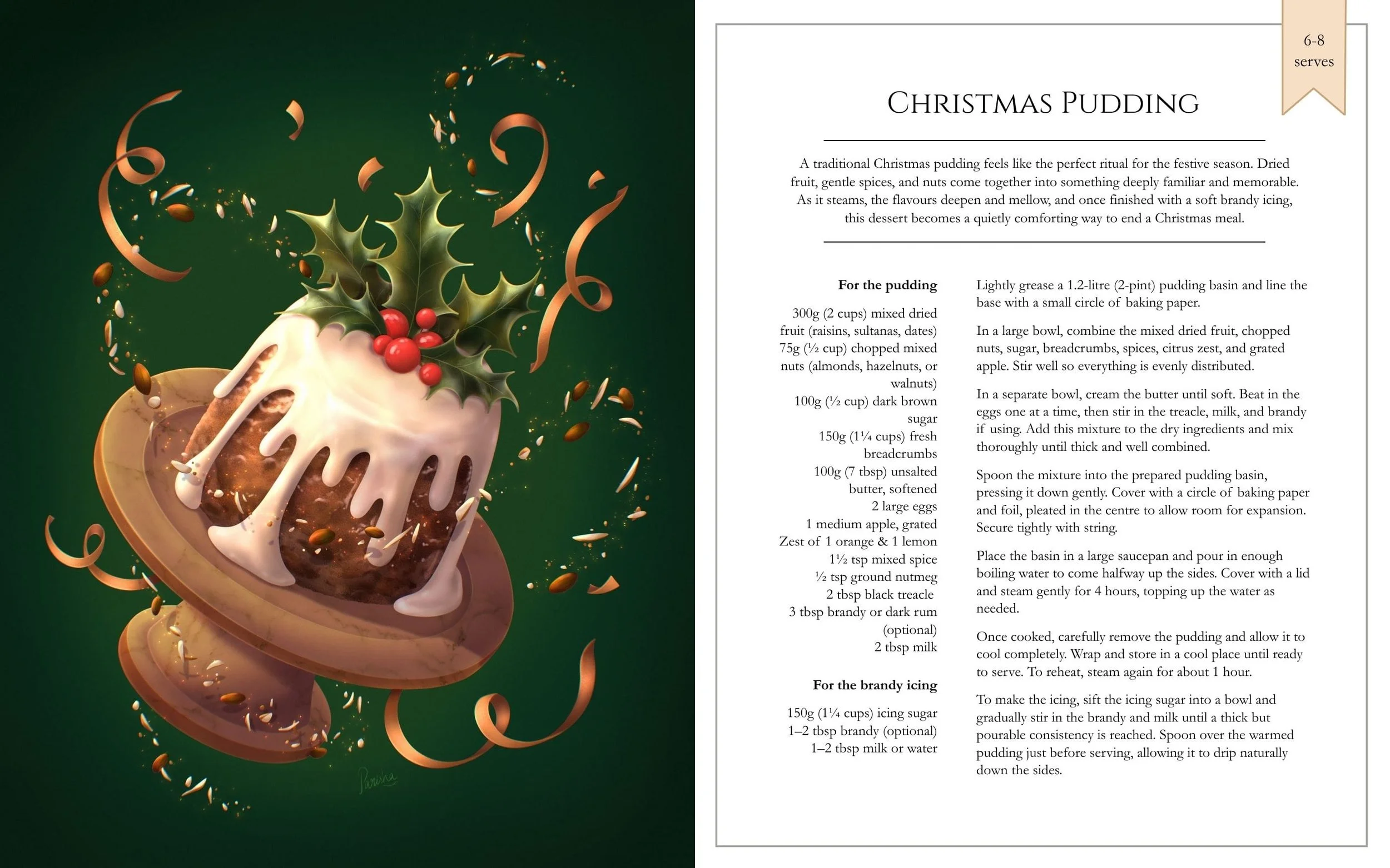 Christmas Pudding (Cookbook concept spread)