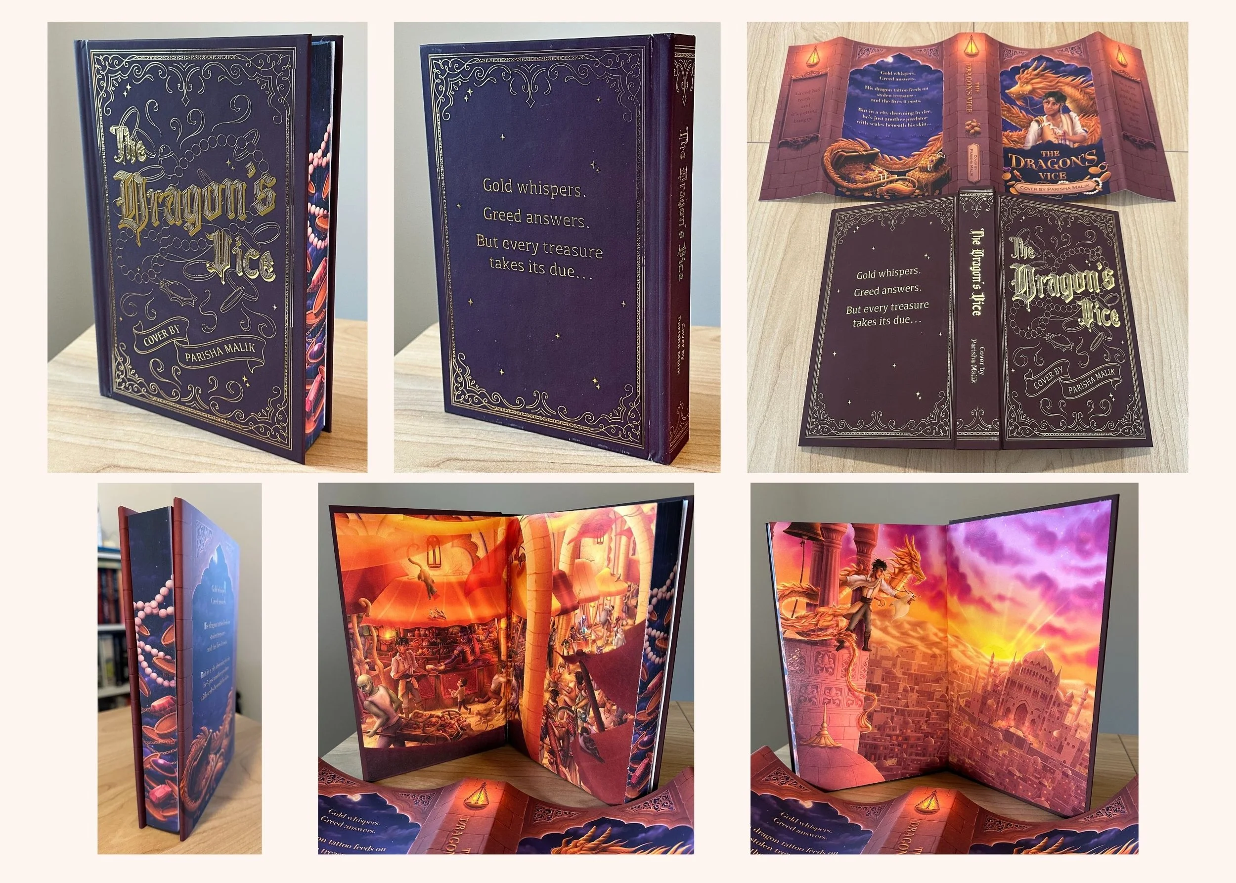 "The Dragon's Vice" — Foil hardcover, Endpapers & Sprayed Edges