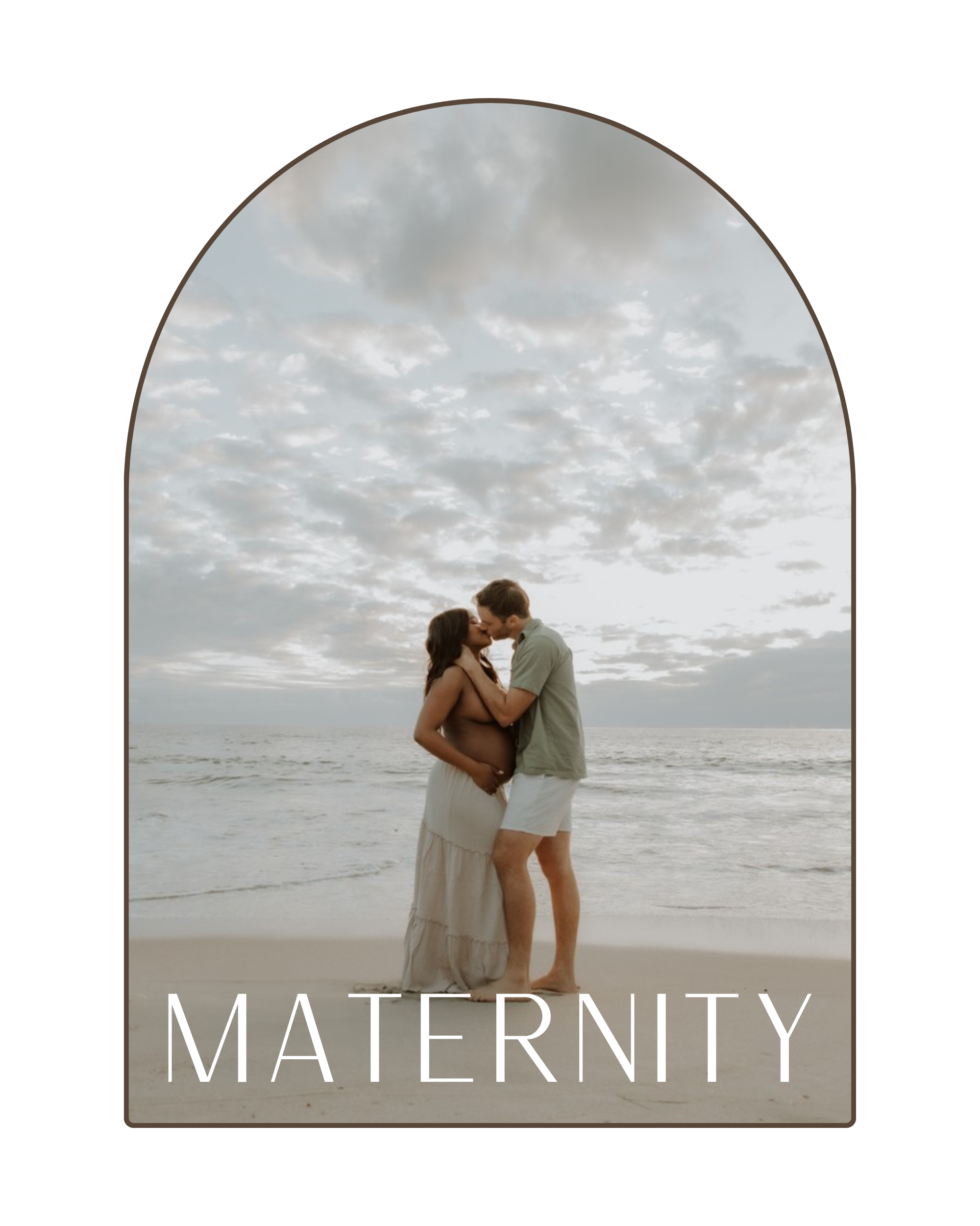 A pregnant woman and a man kissing on the beach at sunset intimate maternity photoshoot.