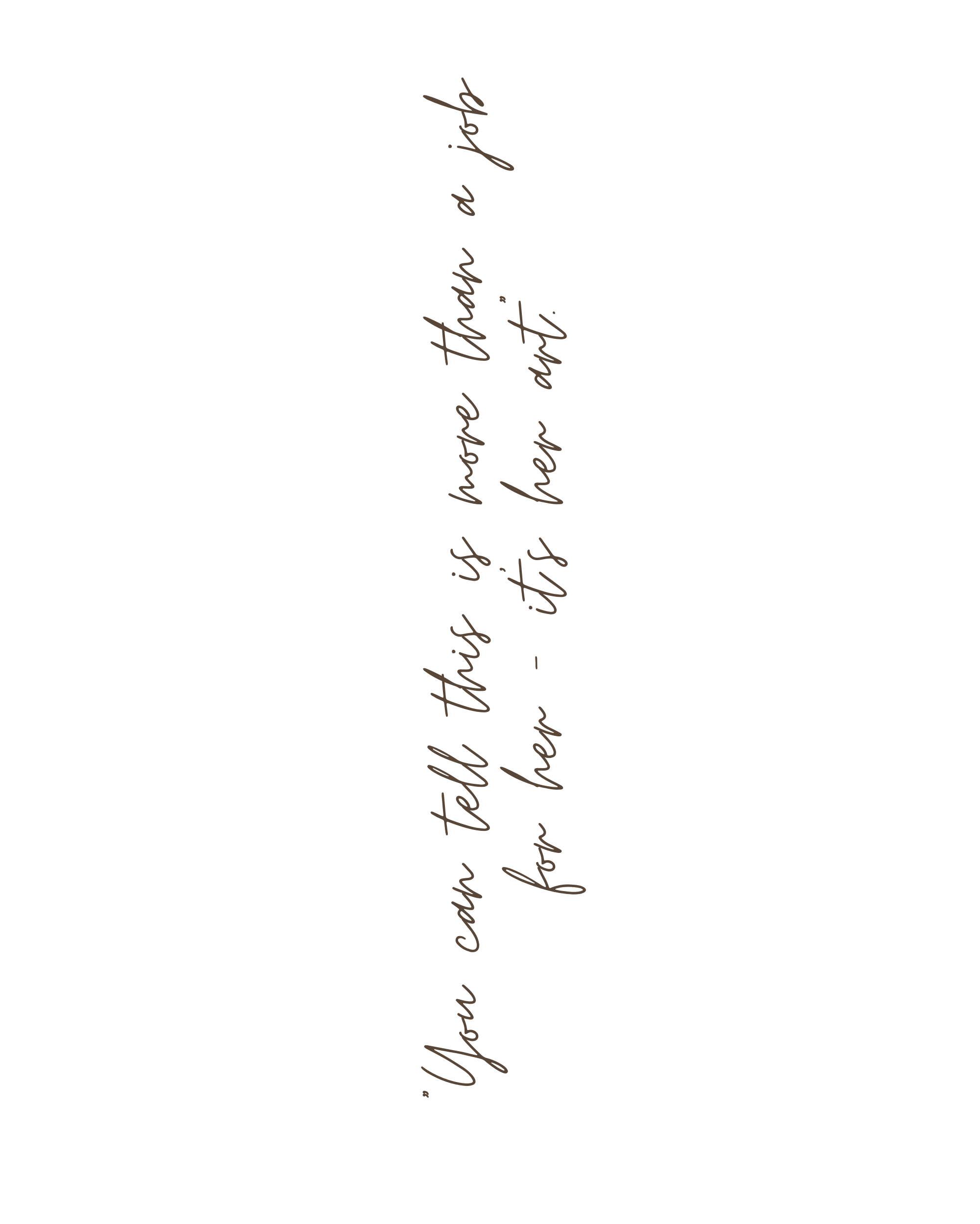 Black background with a quote in cursive text that reads, "You can tell this if you know them a lot, for how they learn and."