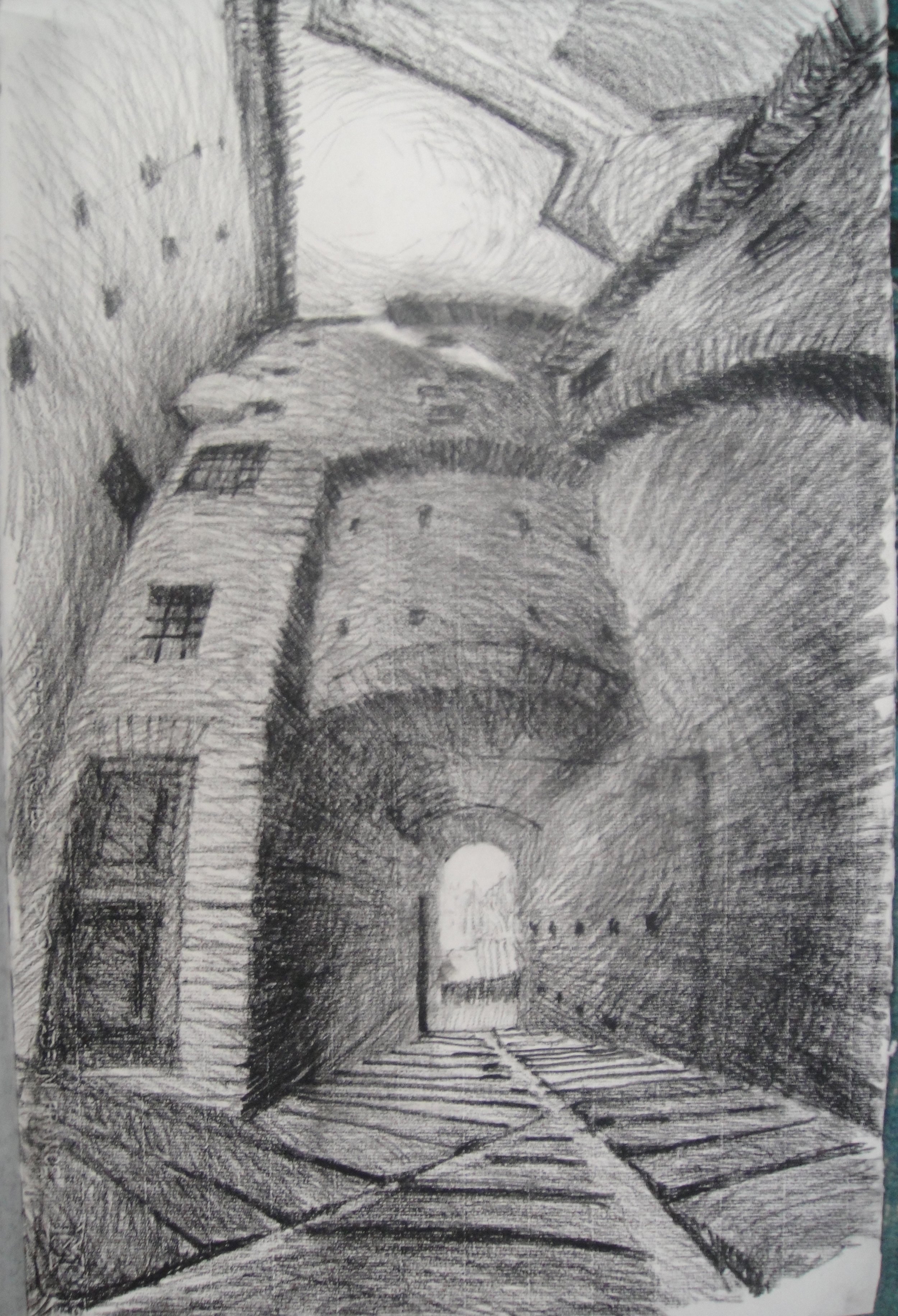 Ciel et terre - Urbino, 2015
Pierre noire sur papier ingres
31,5 x 49 cm