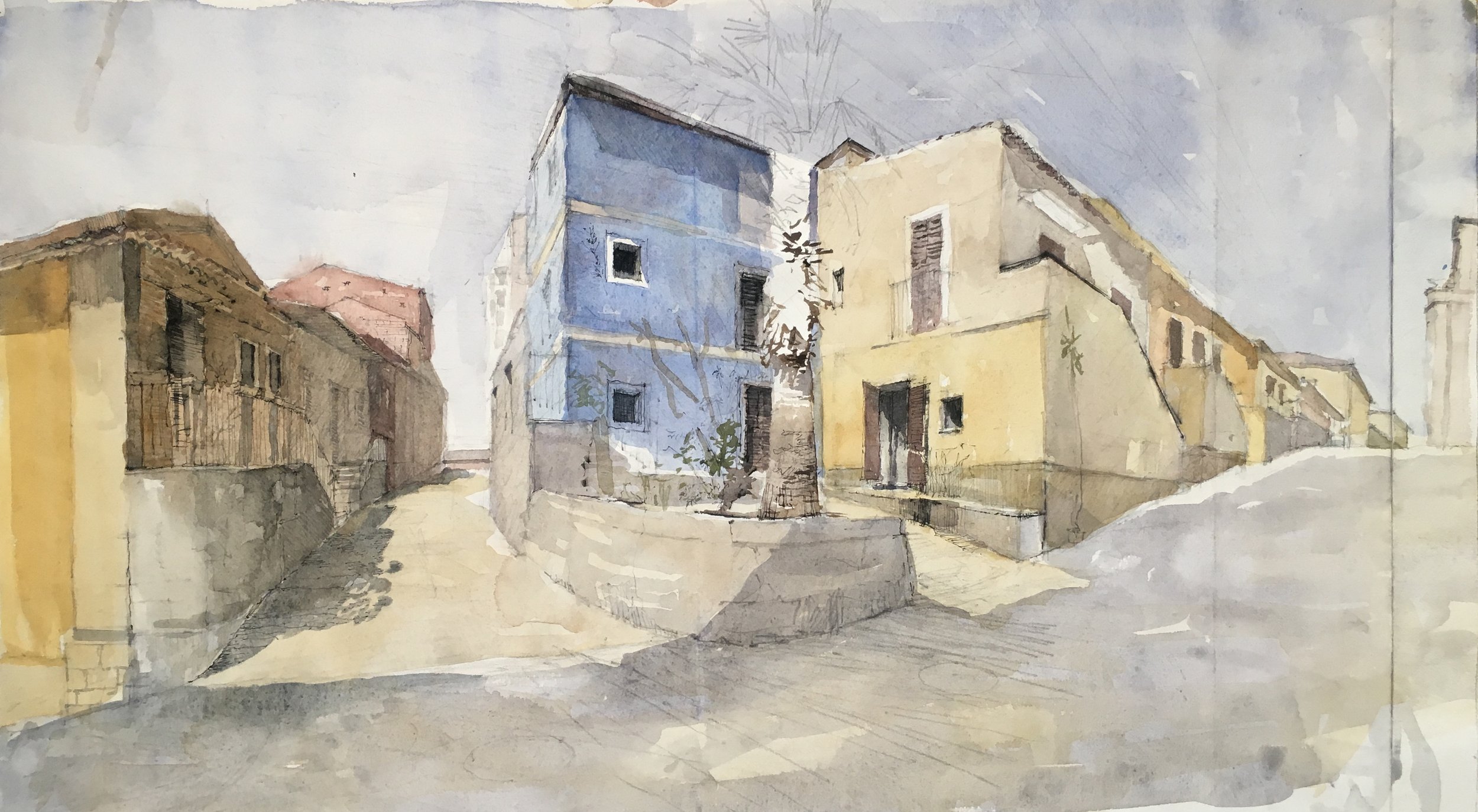 Via Monte Vergine - Catane, 2018
Aquarelle sur papier arches
40 x 70 cm