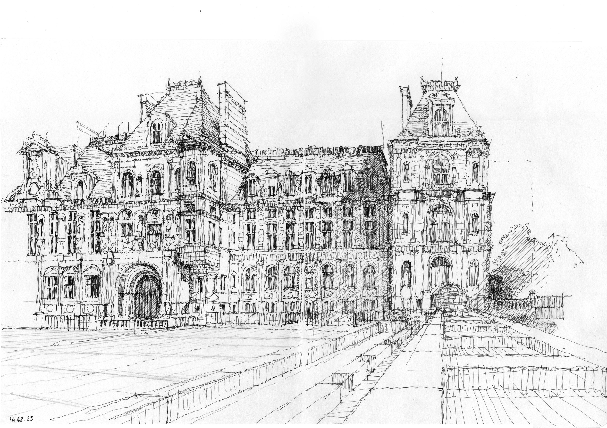 Hotêl de ville - Paris, 2023
Feutre sur papier
19 x 30,5 cm