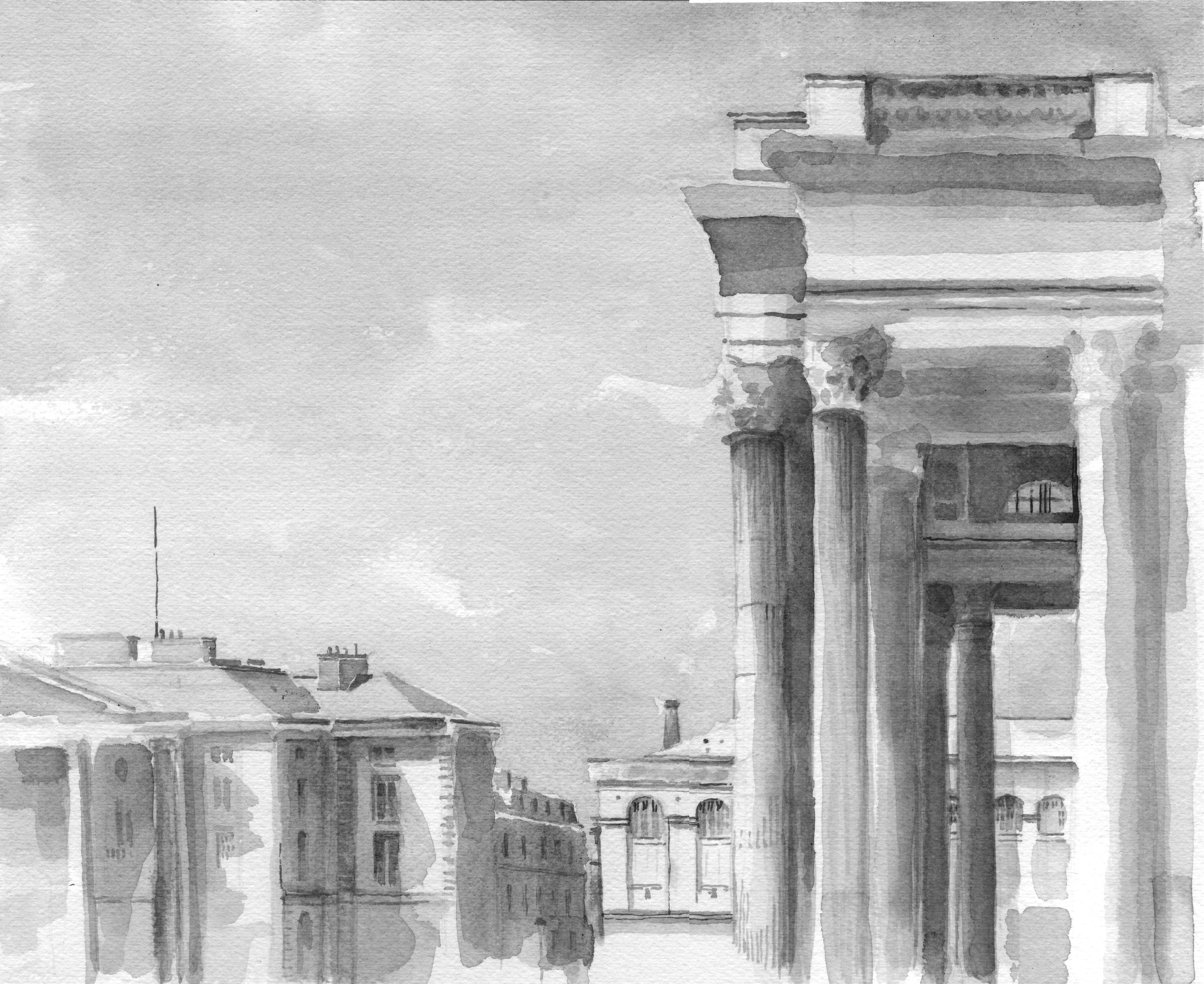 Place du Panthéon - Paris, 2018
Encre de chine sur papier arches
25,5 x 31 cm