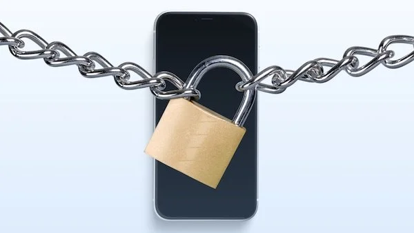 cell phone behind a lock