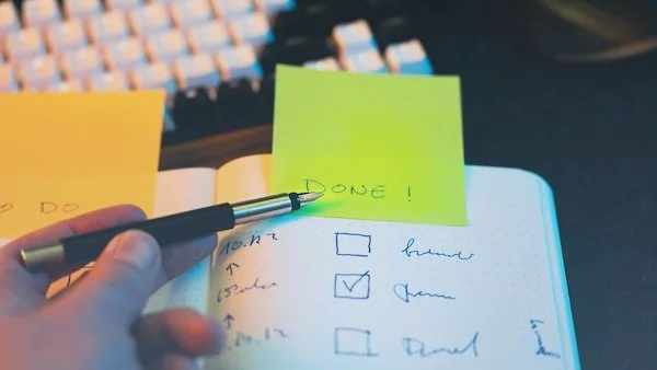 checklist with one items checked off.