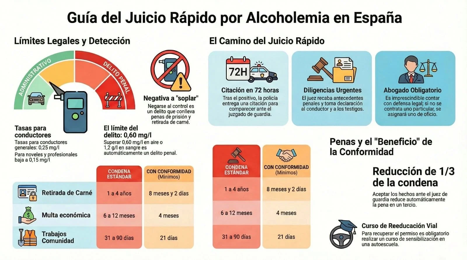 Esquema juicio rápido alcoholemia Córdoba