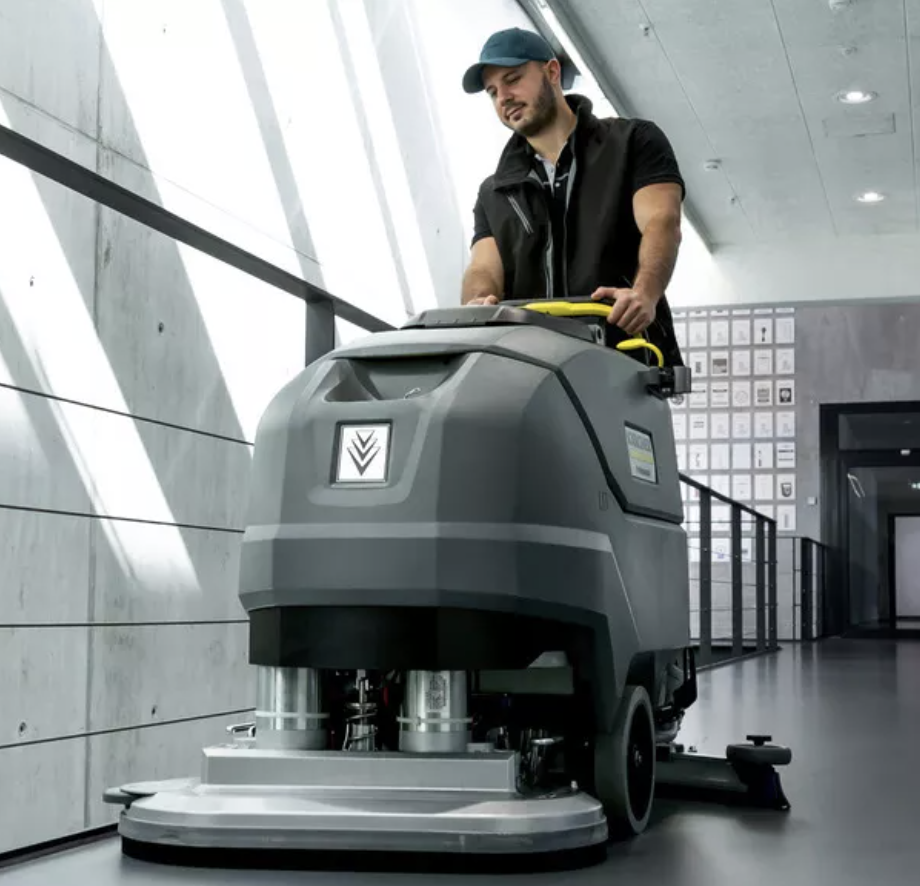 Gulvvaskemaskiner gå bak og sitte på