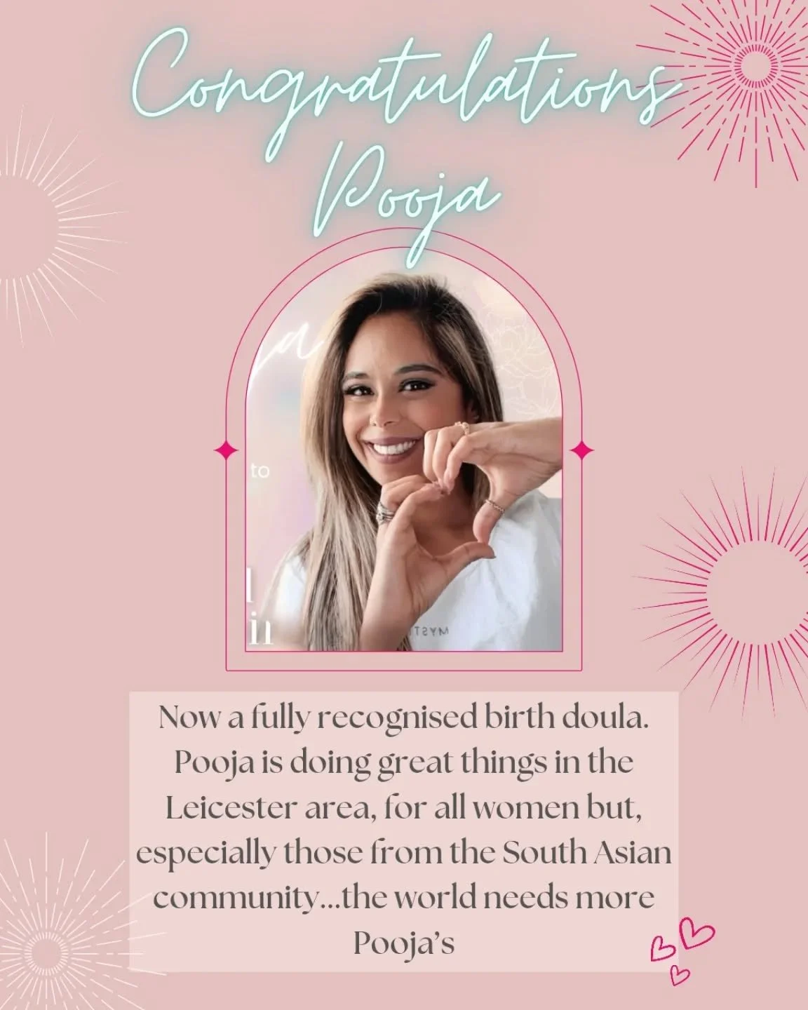 ✨ Celebrating Pooja ✨

Today we honour the incredible journey of Pooja, who has completed her mentoring and is now a fully recognised doula! 🙌🏻🙌🏻

Pooja brings so much heart, wisdom, and dedication to the families she supports. Alongside her doul