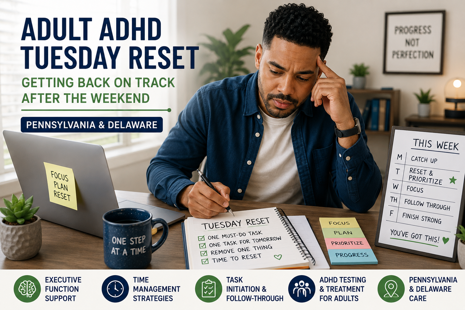 Adult ADHD and the Tuesday Reset: Why Getting Back on Track After the Weekend Feels So Hard