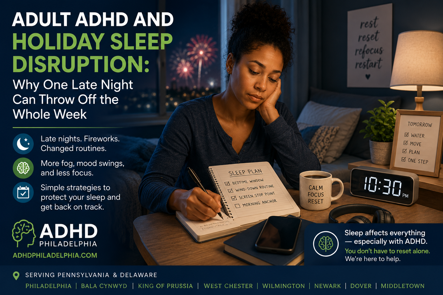 Adult ADHD and Holiday Sleep Disruption: Why One Late Night Can Throw Off the Whole Week