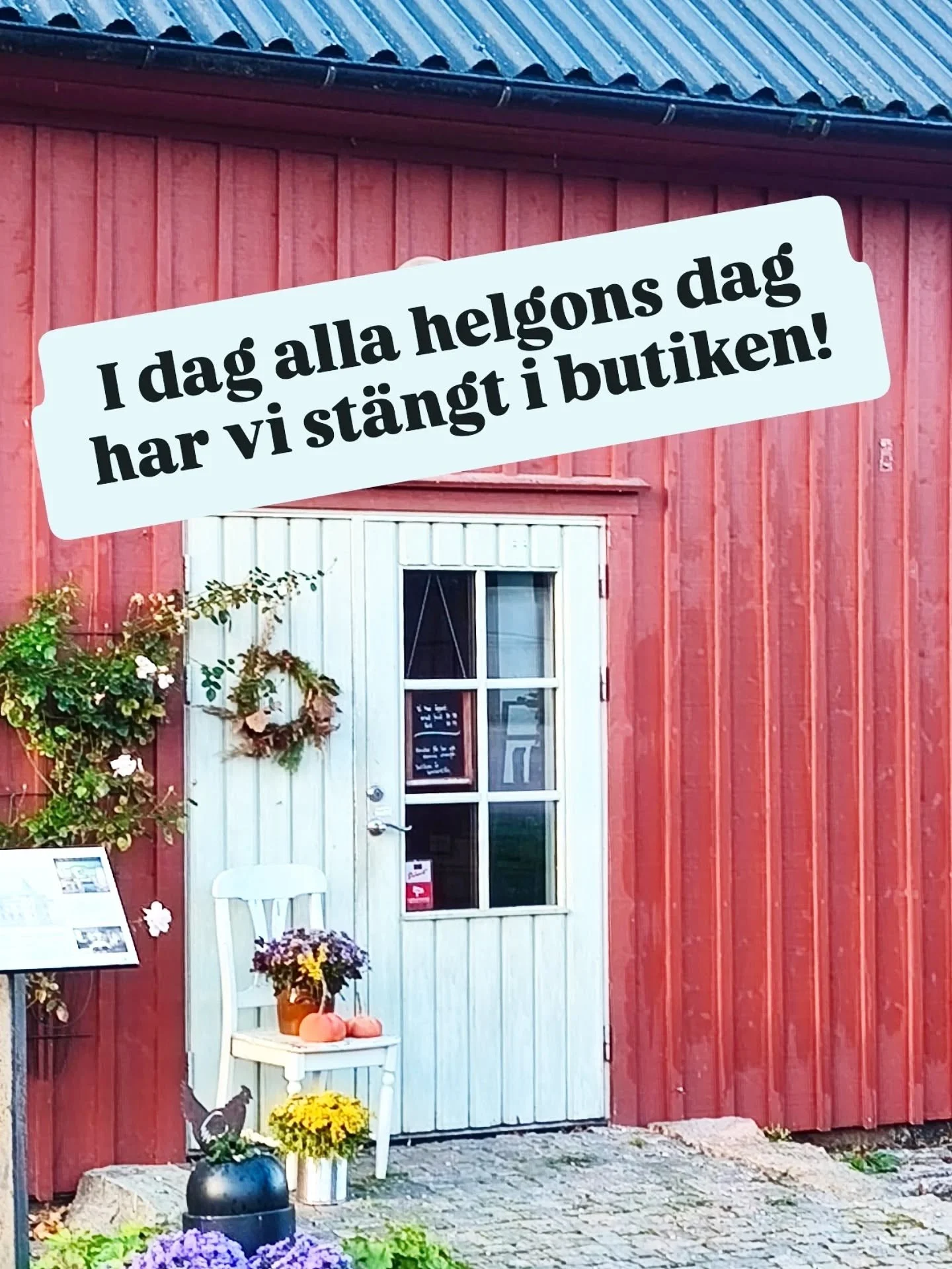 I dag p&aring; alla helgons dag har butiken st&auml;ngt!

V&auml;lkomna in till oss n&auml;sta vecka! &Ouml;ppet som vanligt onsdag -fredag kl 10 -14 och l&ouml;rdag kl 10 -14

#g&aring;rdsbutik #n&auml;rproducerat #n&ouml;tk&ouml;tt #godatillbeh&oum