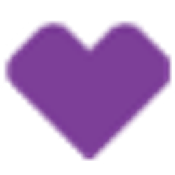 Pixelated purple heart with a darker purple shadow.