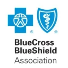 Blue Cross Blue Shield Association logo featuring a blue cross and shield with medical symbols.