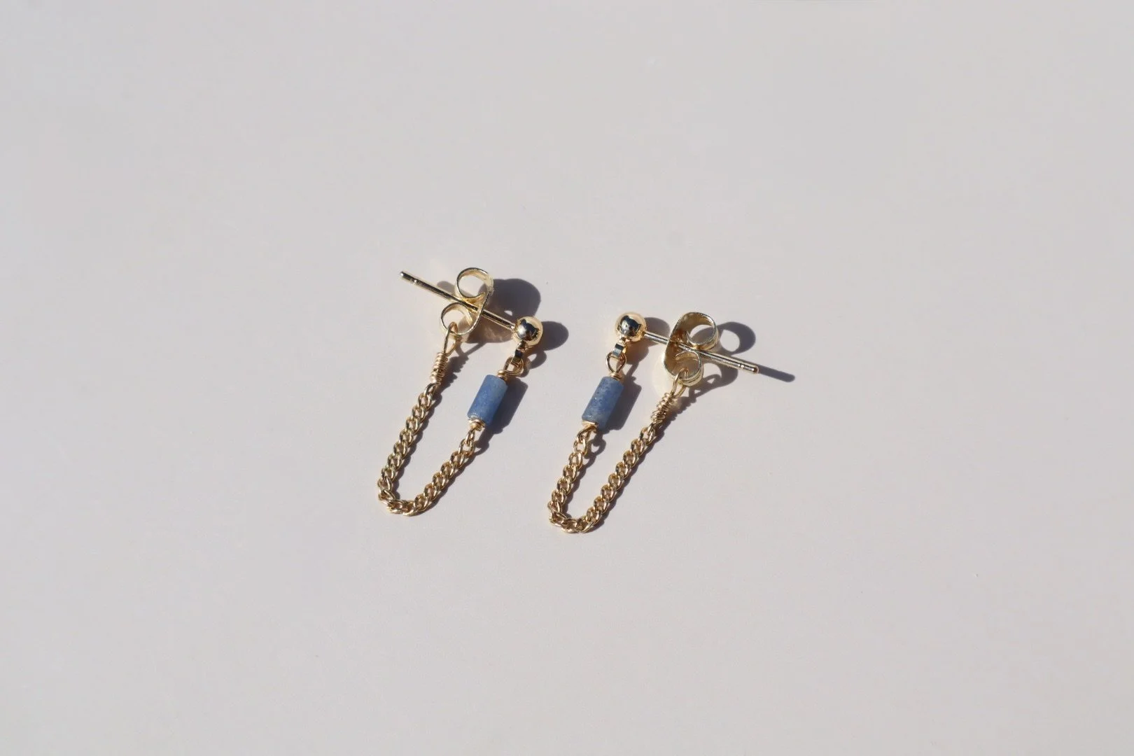 Blue Aventurine Huggie Earrings