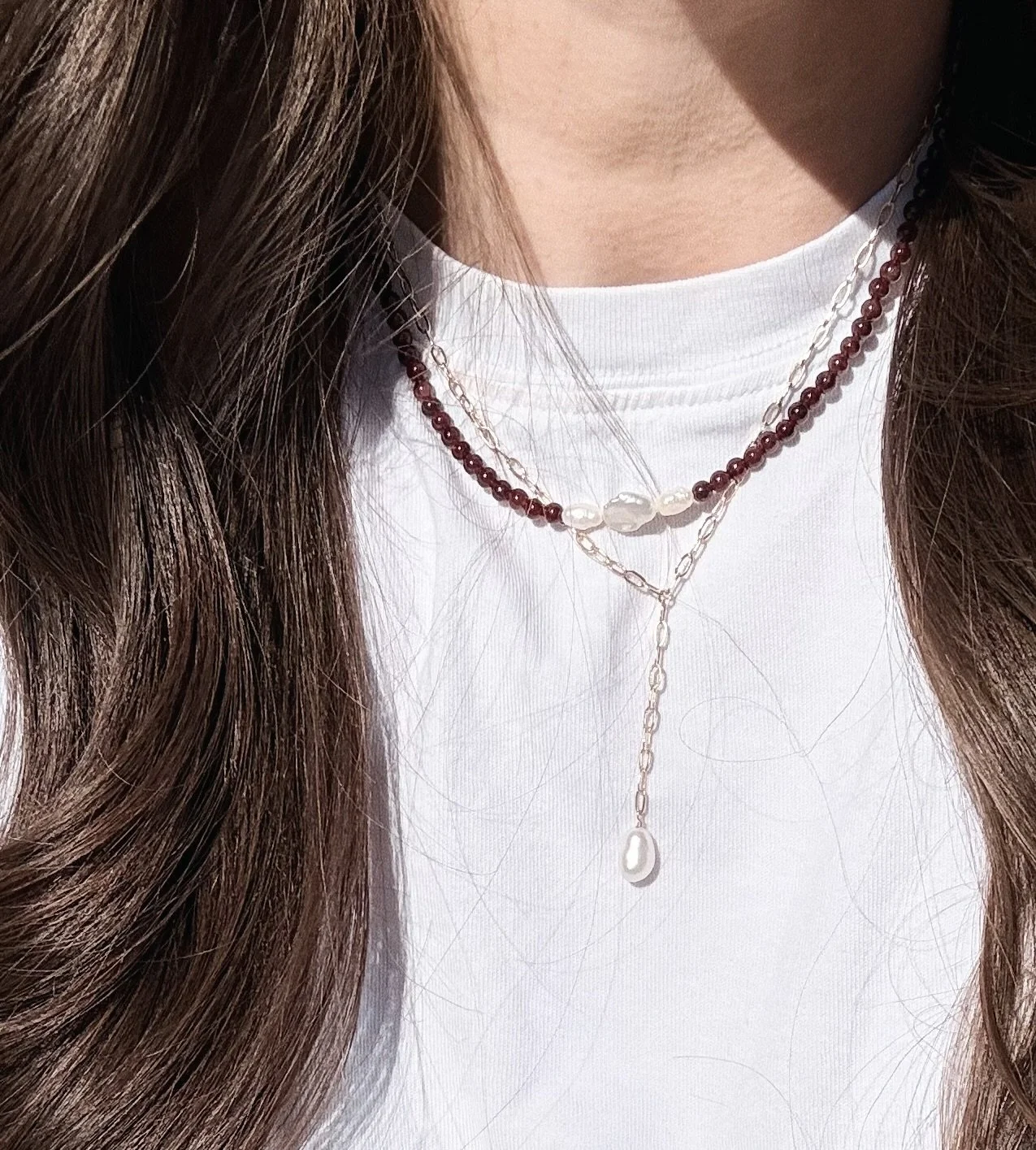 Garnet Beaded Necklace