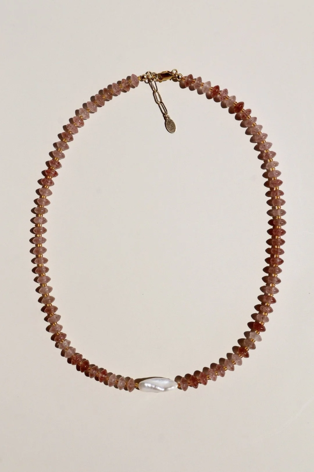 NEW Strawberry Quartz Gemstone Necklace