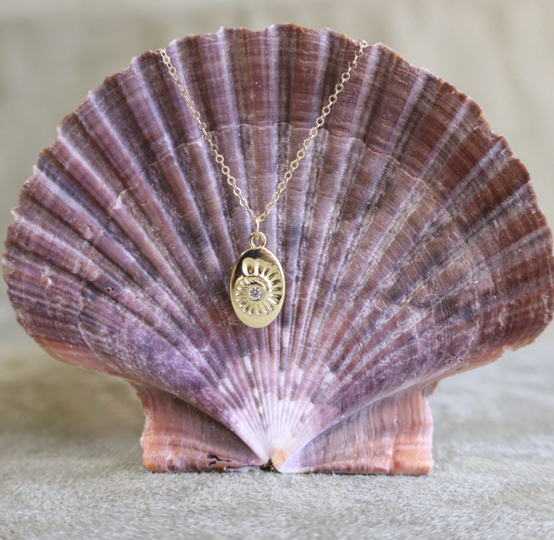 Fossil Tag Charm Necklace