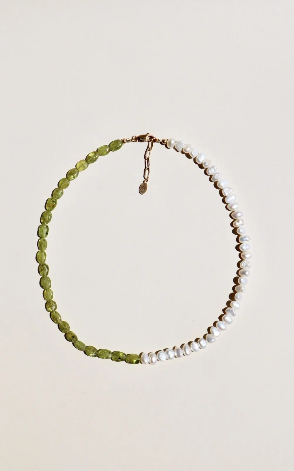 NEW Peridot Freshwater Pearl Gemstone Necklace