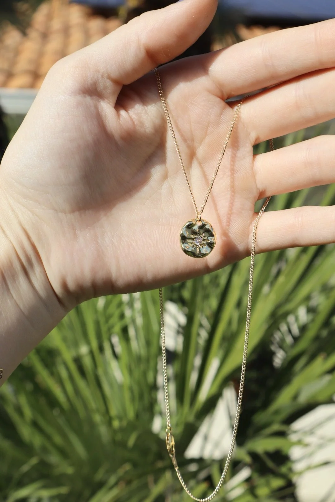 Gold Medallion Charm Necklace