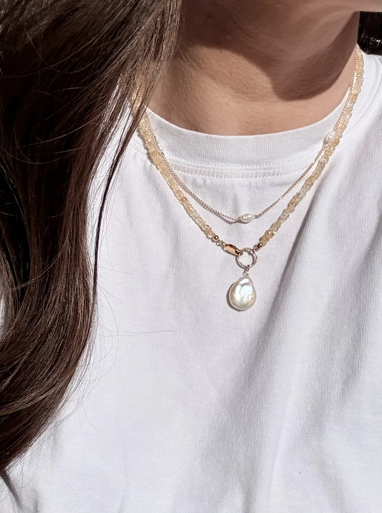 Citrine Heishi Beaded Necklace