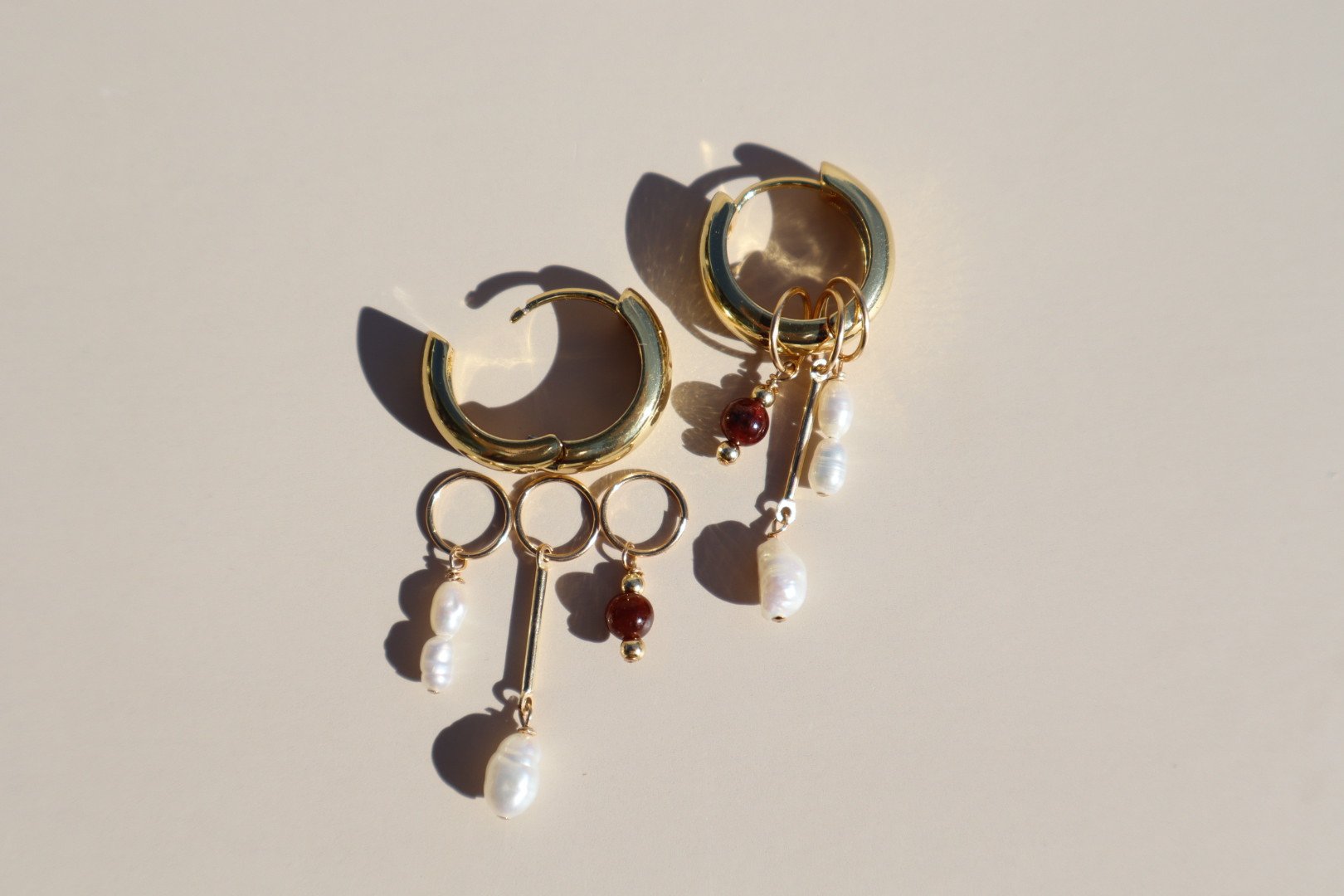 Garnet Charm Earrings
