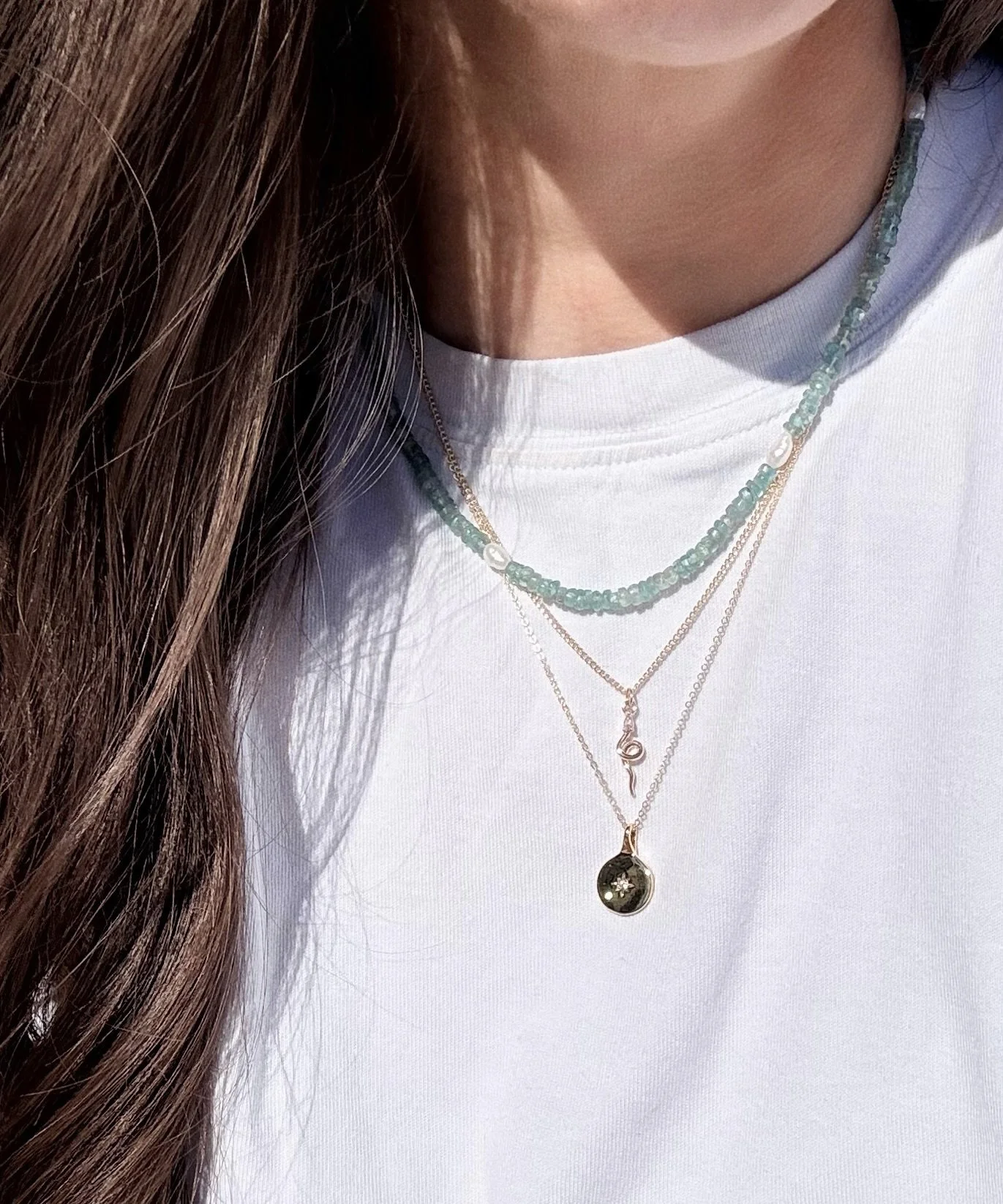 Blue Heishi Beaded Necklace