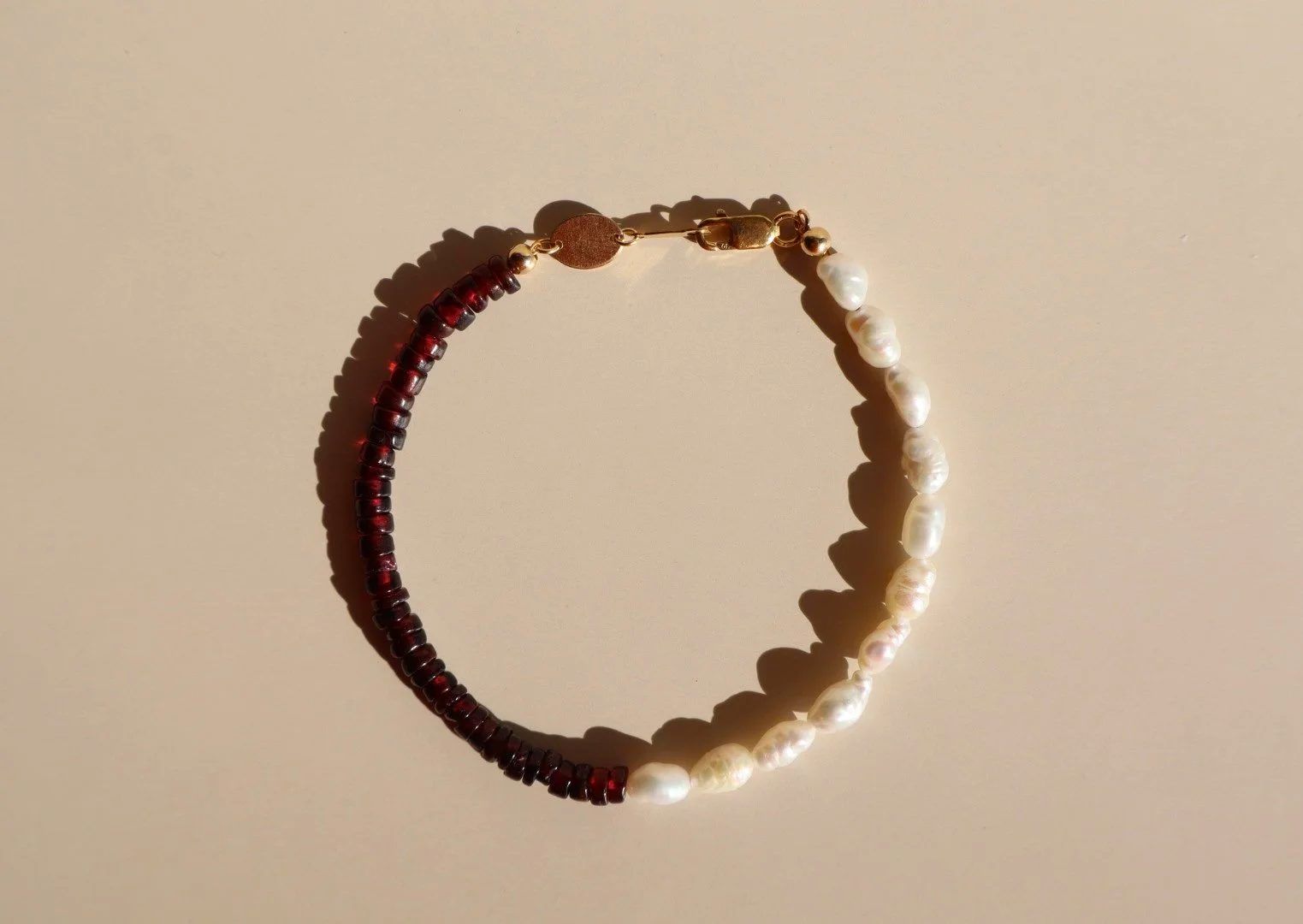 Garnet Heishi Pearl Bracelet