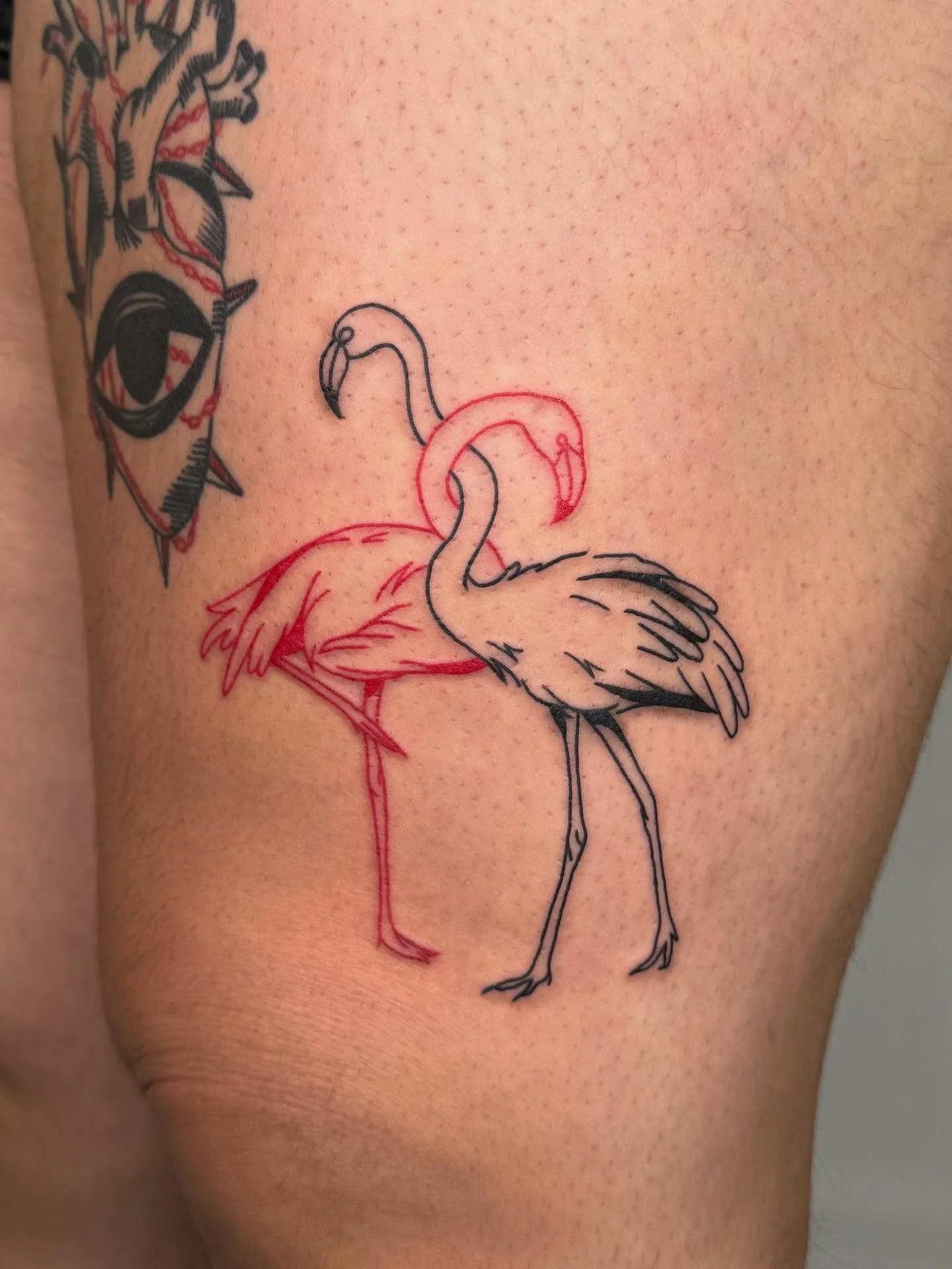 Finally got to do these silly guys from my flash ❤️ I have a couple appointments left before 2025 officially wraps! Link in bio 
.
.
.
.
#losangelestattoo #losangelestattooartist #latattoo #latattooartist #sandiegotattoo #sandiegotattooartist #flamin