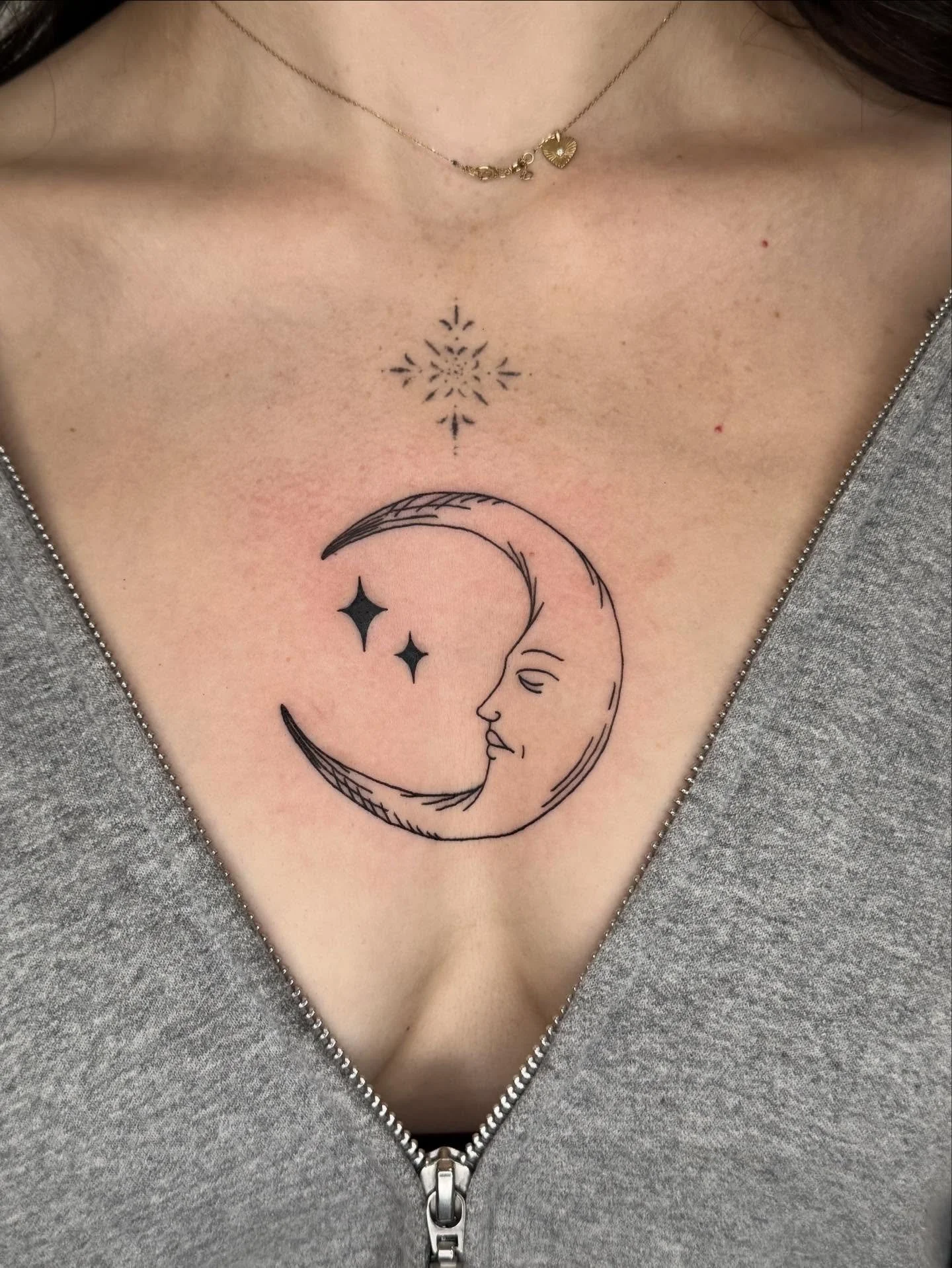 How lucky am I to get to tattoo such special placements?? Custom crescent moon for Alex 🌛 with a healed lower back buterfly from a few months ago 🦋