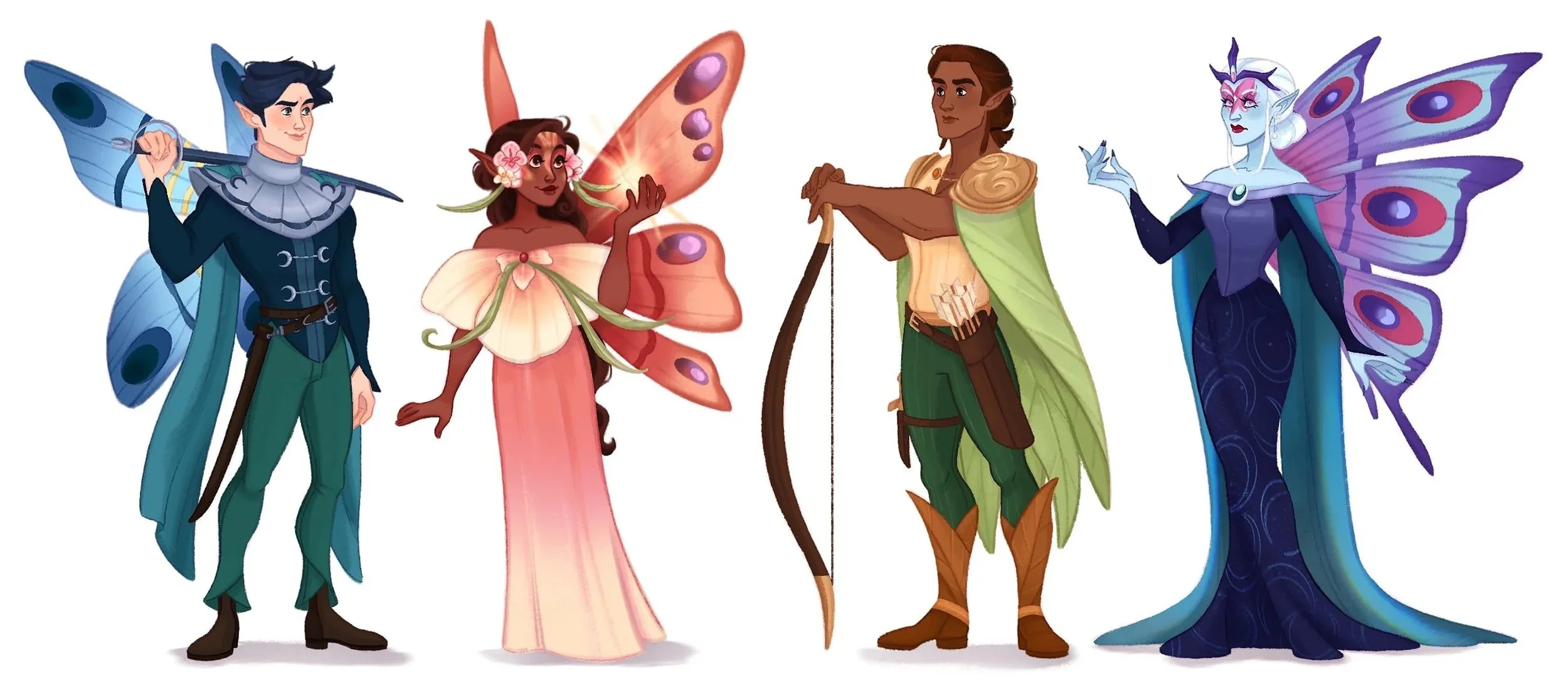 Line up of all the characters.