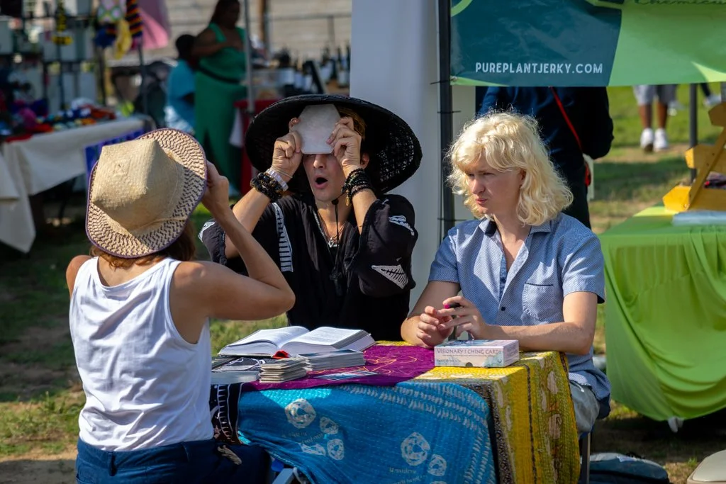 A tarot reading at STL Vegan Market