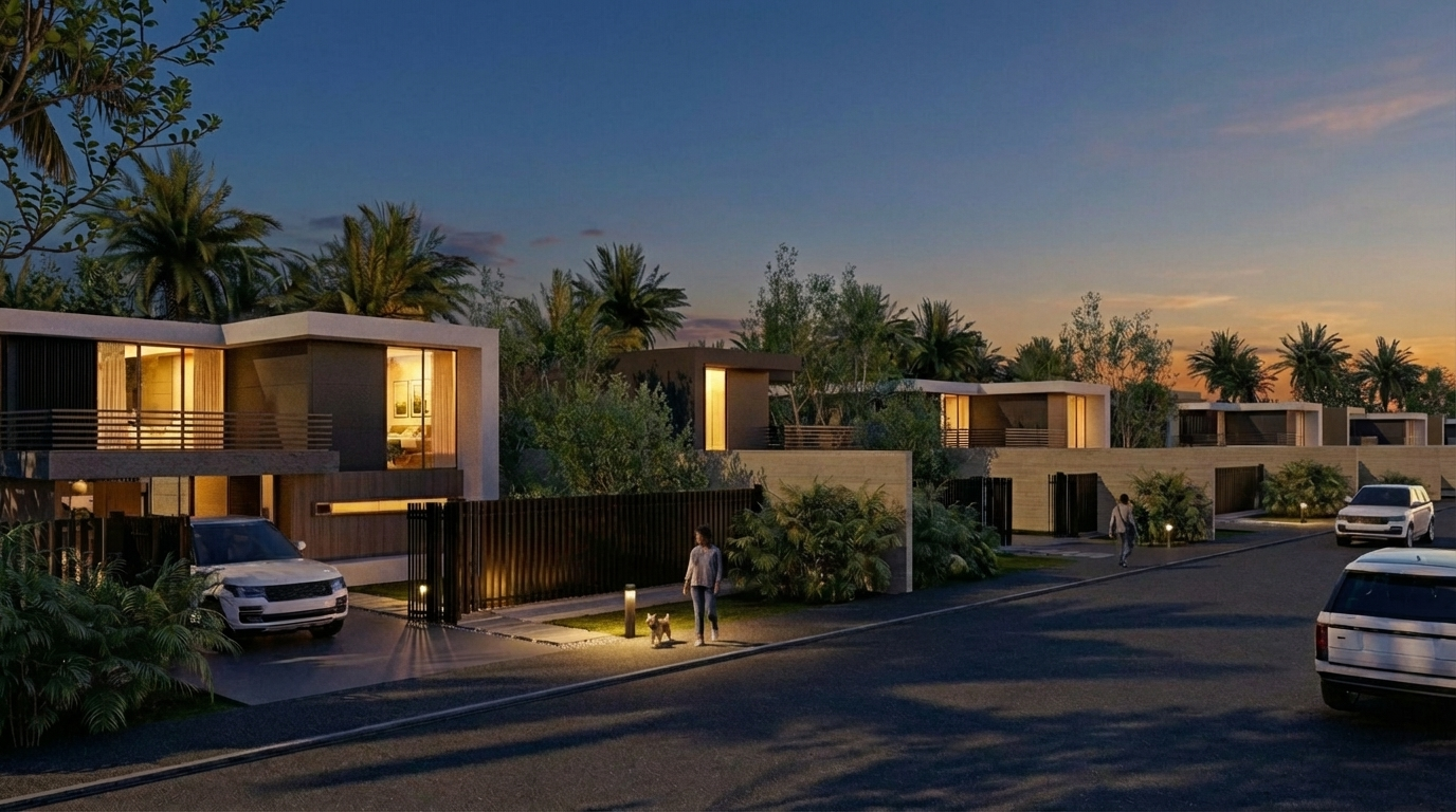 Luano City Frangipani Estate CGI Dusk image 01.png