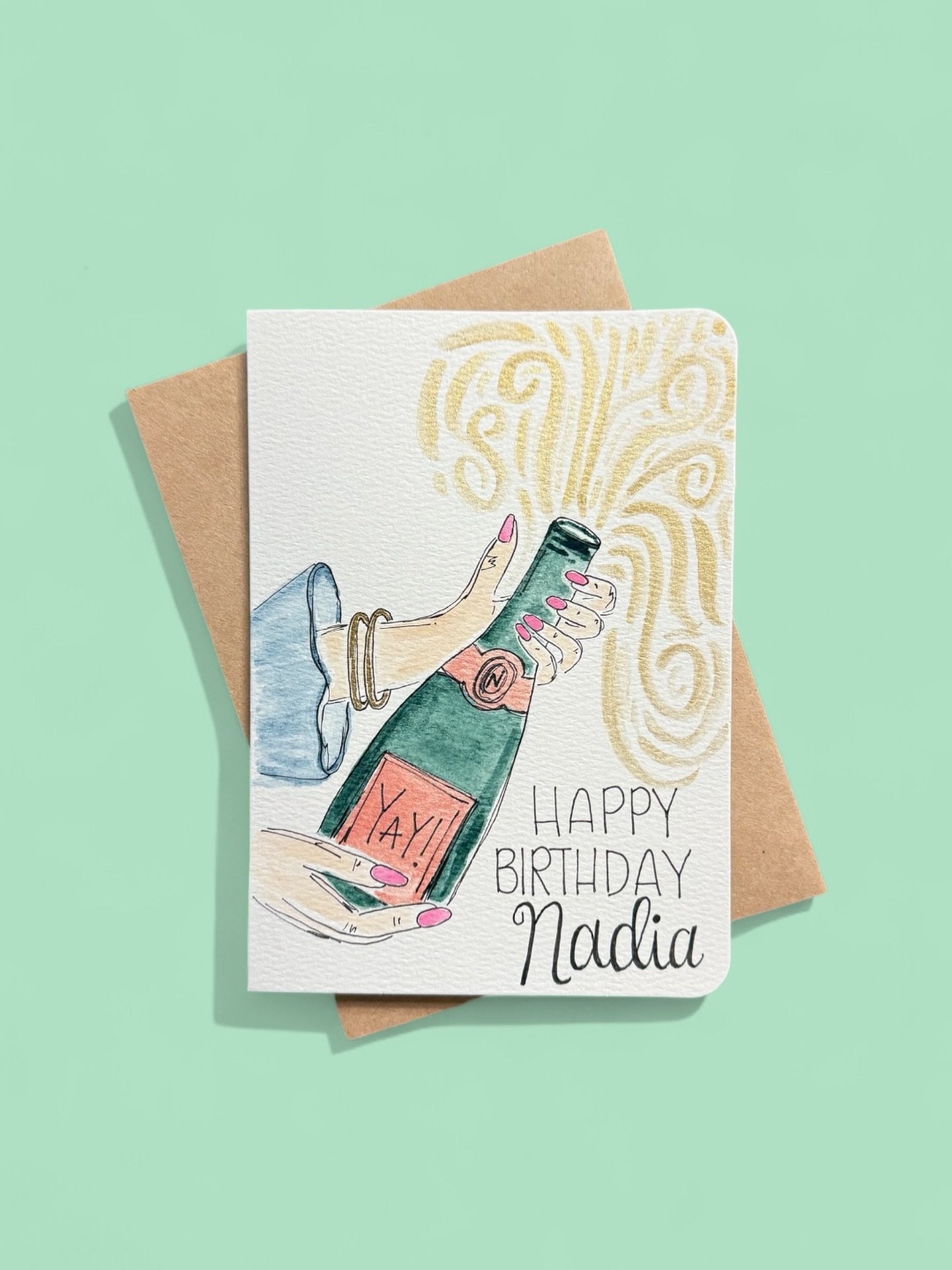 I&rsquo;ve been waiting for this one! 🍾🩷 Nadia&rsquo;s birthday card has been floating around in the bottom of my work bag a literal monthhh! So glad to finally get to give it to her today! Let&rsquo;s keep that party going @lemonnnadia 🙌🏻💌📬
